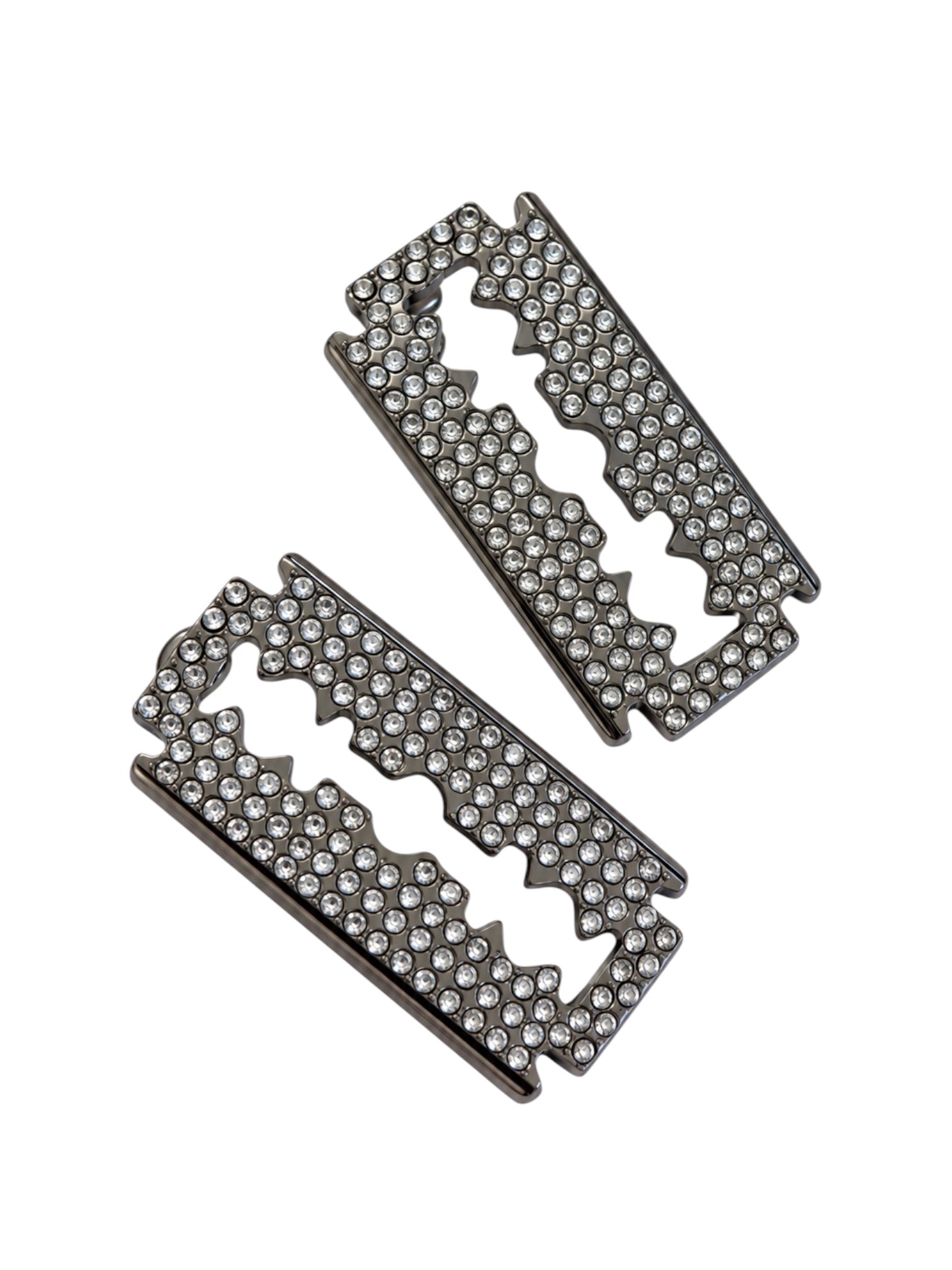 RAZOR BLADE EARRINGS WITH SWAROVSKI CRYSTALS @EA