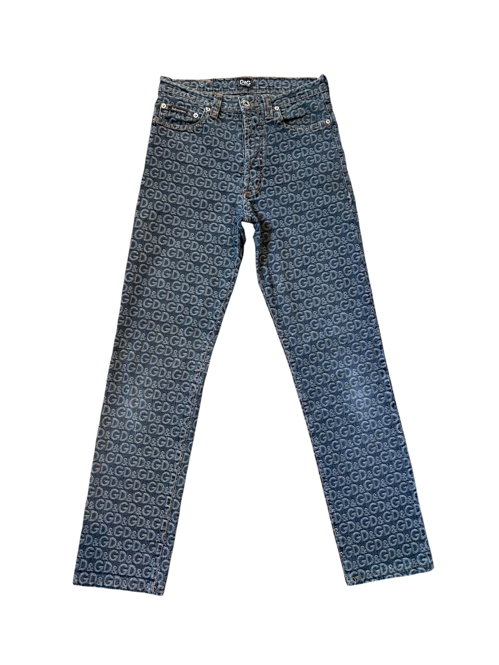 2001 "D&G" MONOGRAM DENIM JEANS