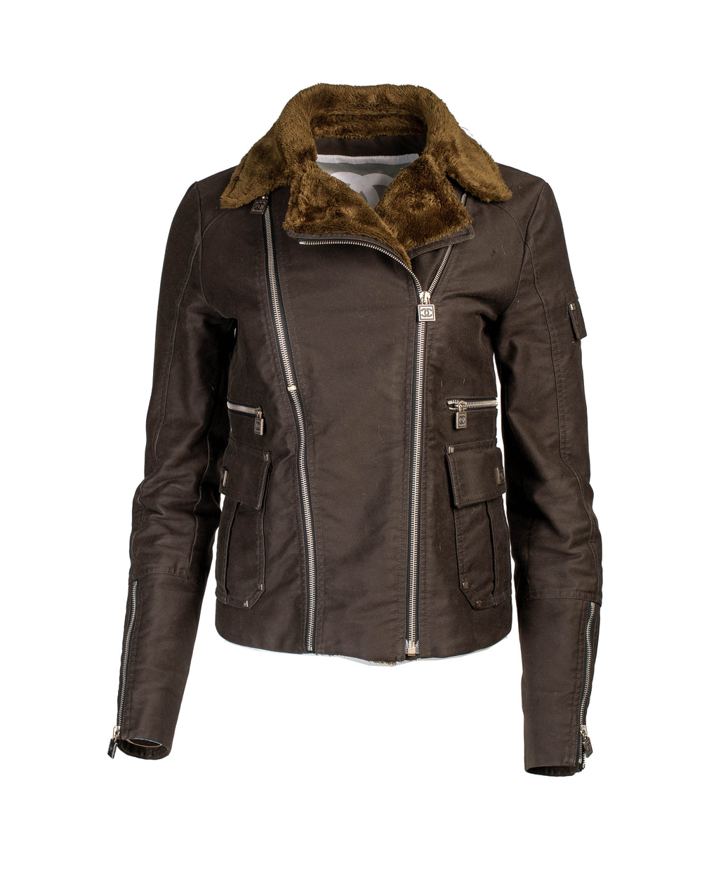 2005 Biker Jacket W GREEN TRIM