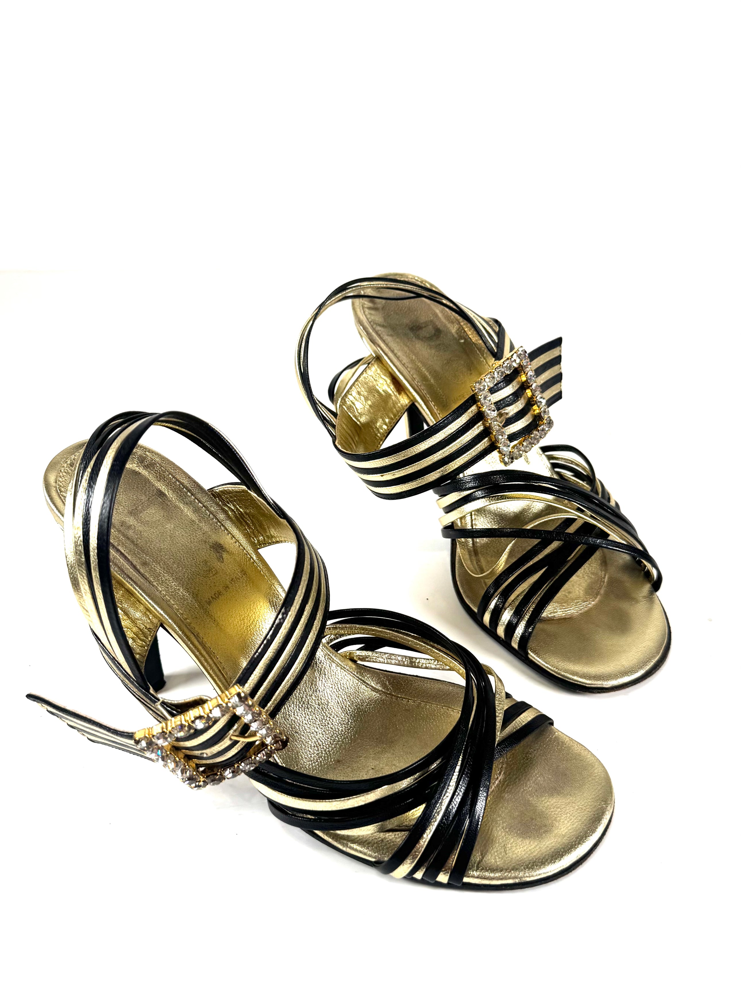 2001 LEATHER STRAP & BUCKLE HEELS