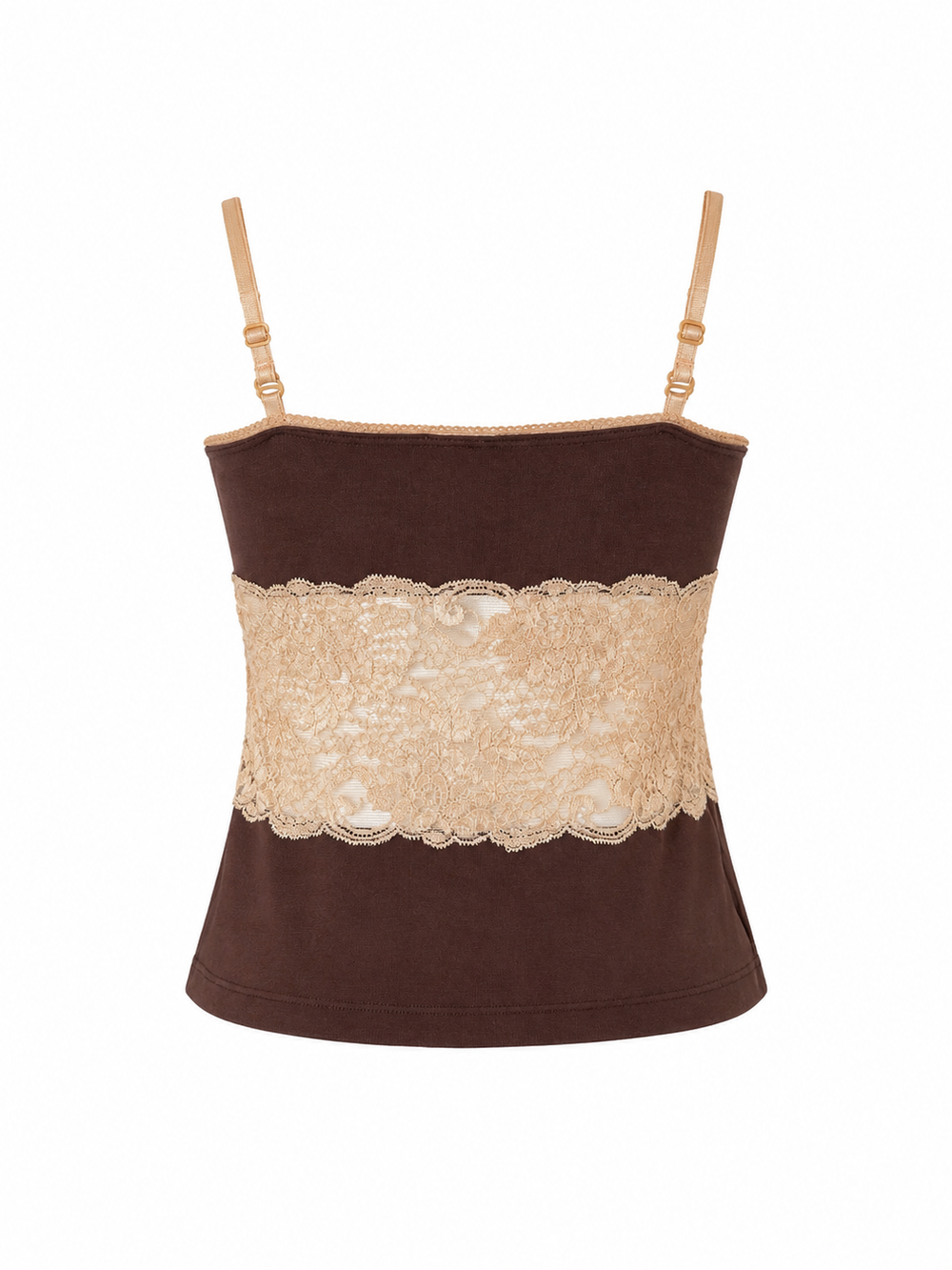 C.1996 BROWN & TAN LACE TANK @FAR