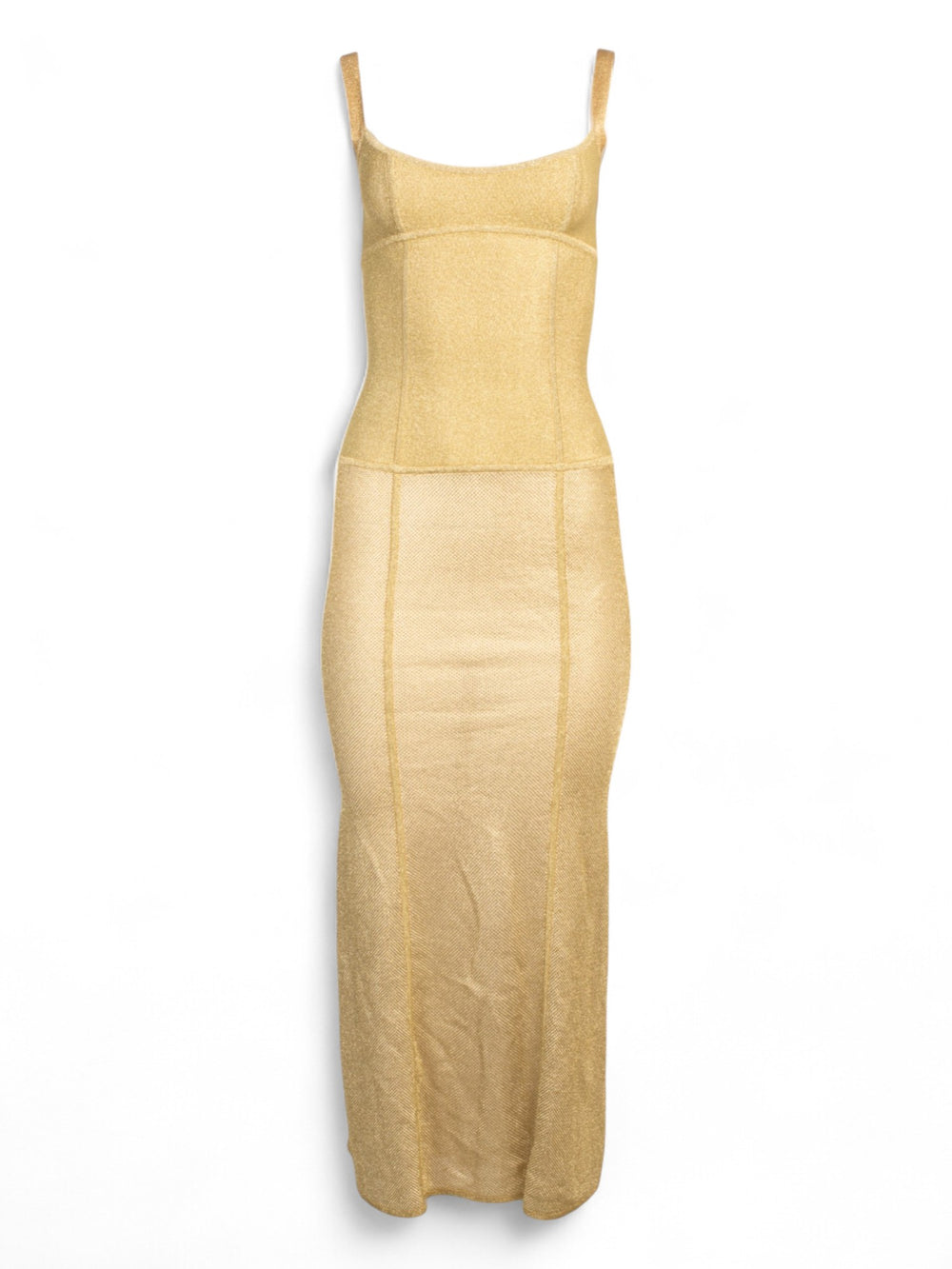 VINTAGE GOLD FOIL BODYCON MAXI DRESS