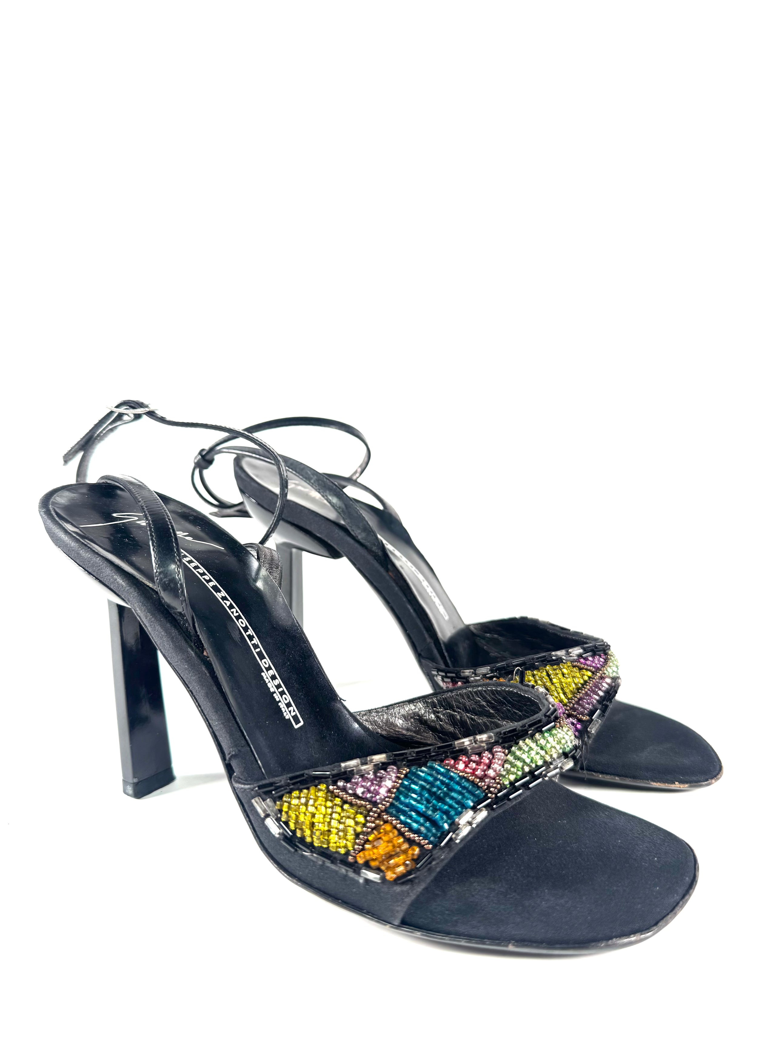 MULTICOLOR BEADED HEELS