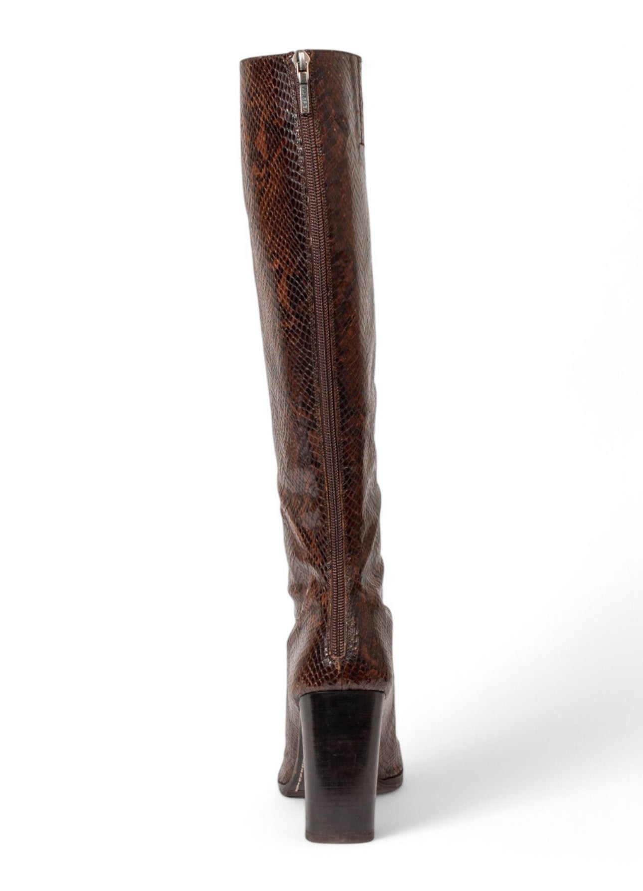 LEATHER SNAKE PRINT BOOT C