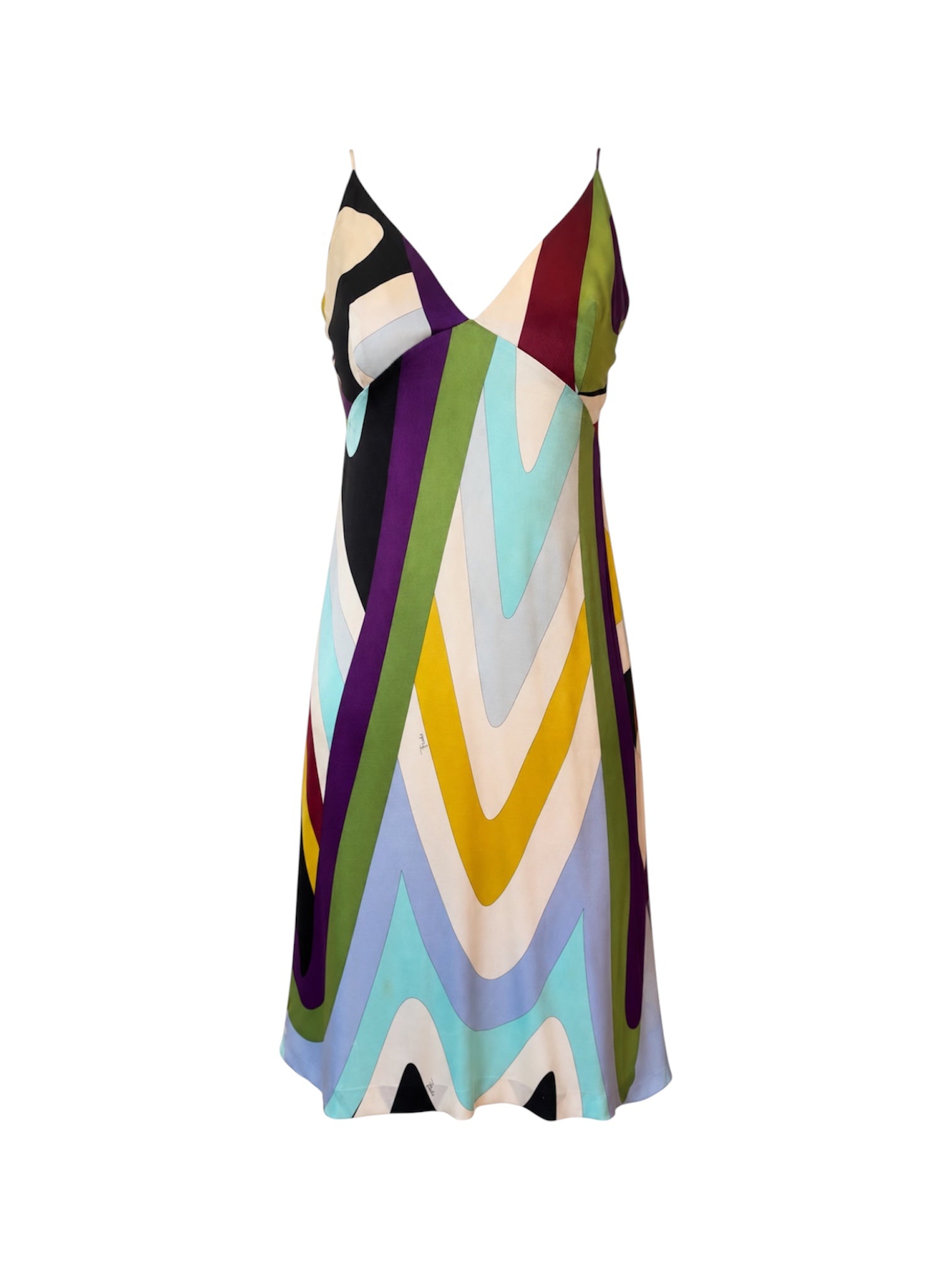FW04 RUNWAY MULTICOLOR SILK MIDI DRESS (AS IS)