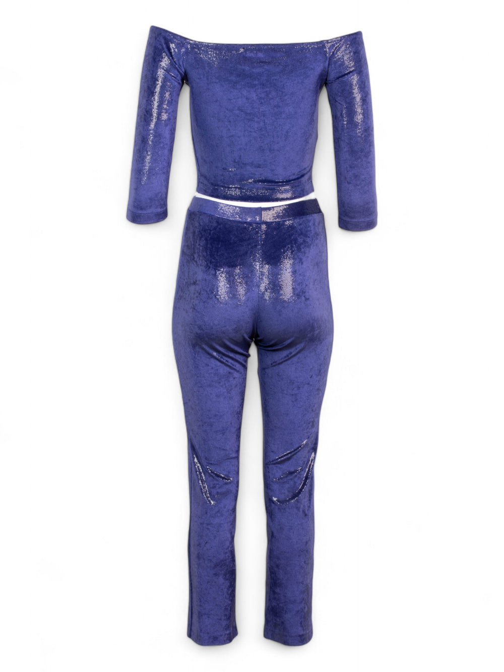BLUE METALLIC TOP & PANT SET
