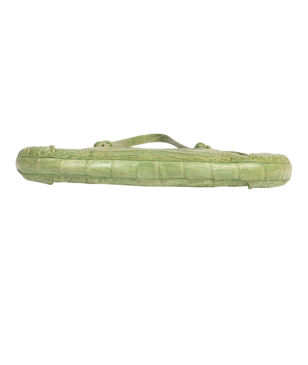 GREEN CROCODILE PURSE