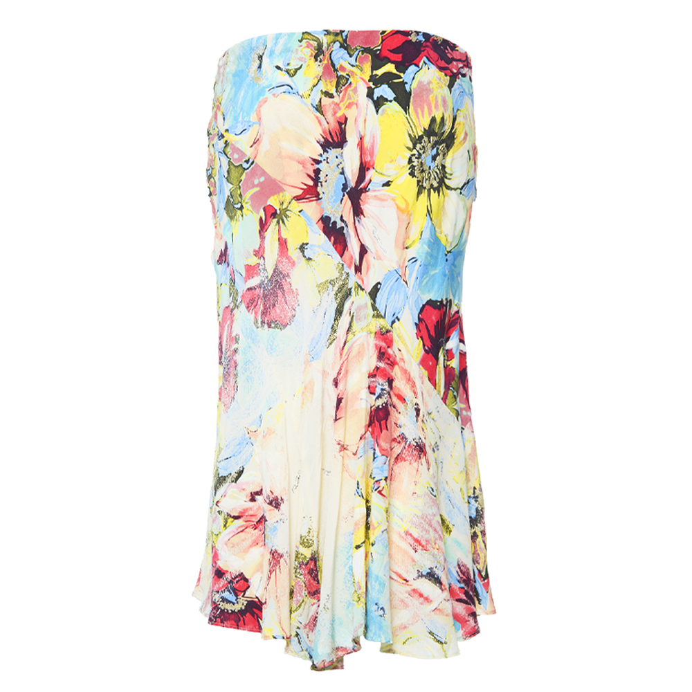 SS 2003 FLORAL SILK MIDI SKIRT