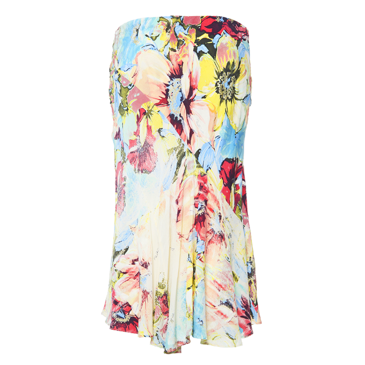 SS 2003 FLORAL SILK MIDI SKIRT