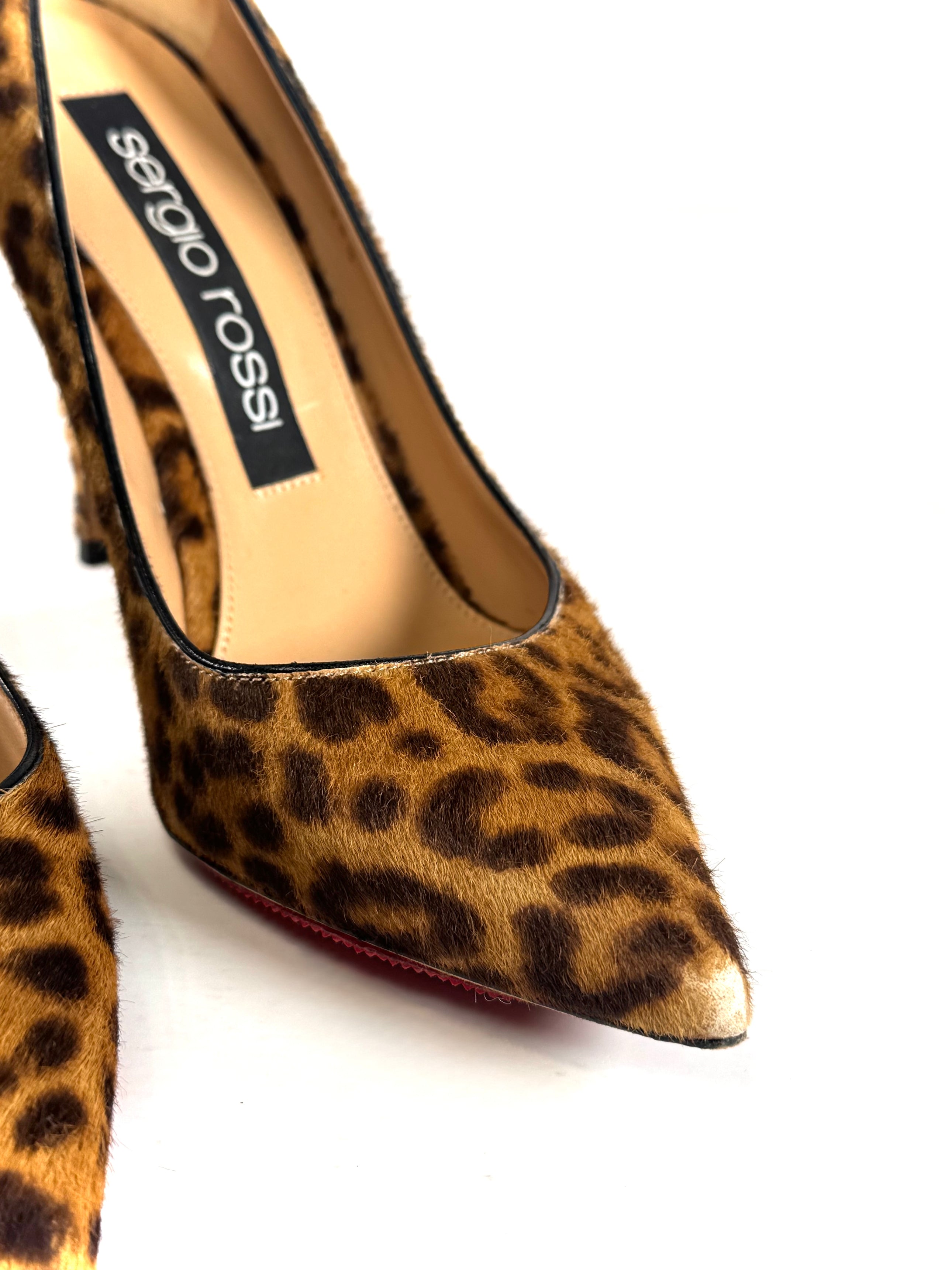CHEETAH CALF HAIR PUMPS