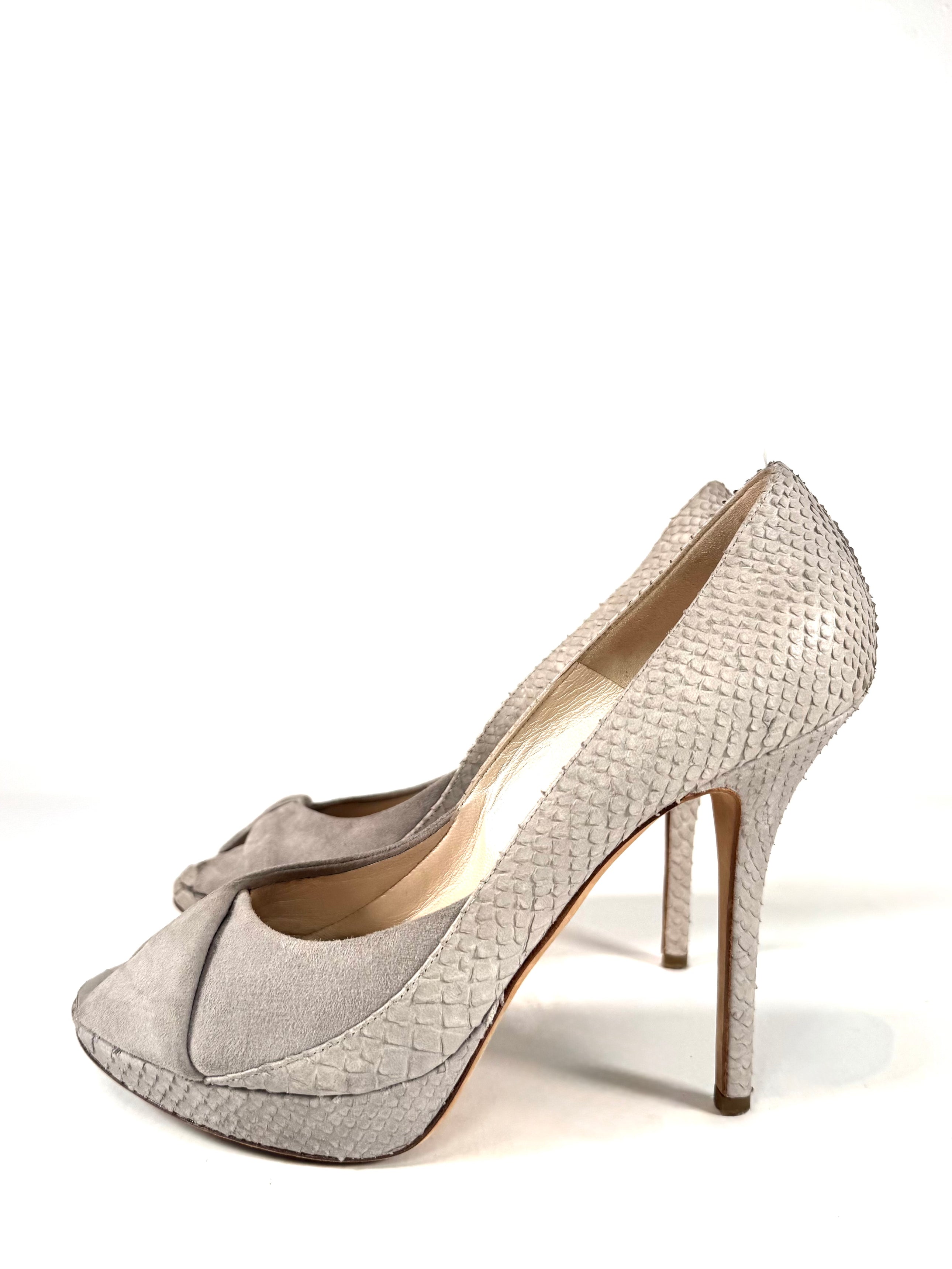 SUEDE & SNAKESKIN PUMPS