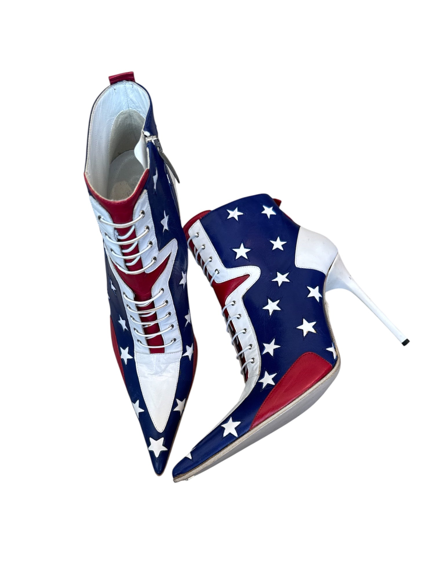 AMERICAN FLAG LACE UP BOOTIES