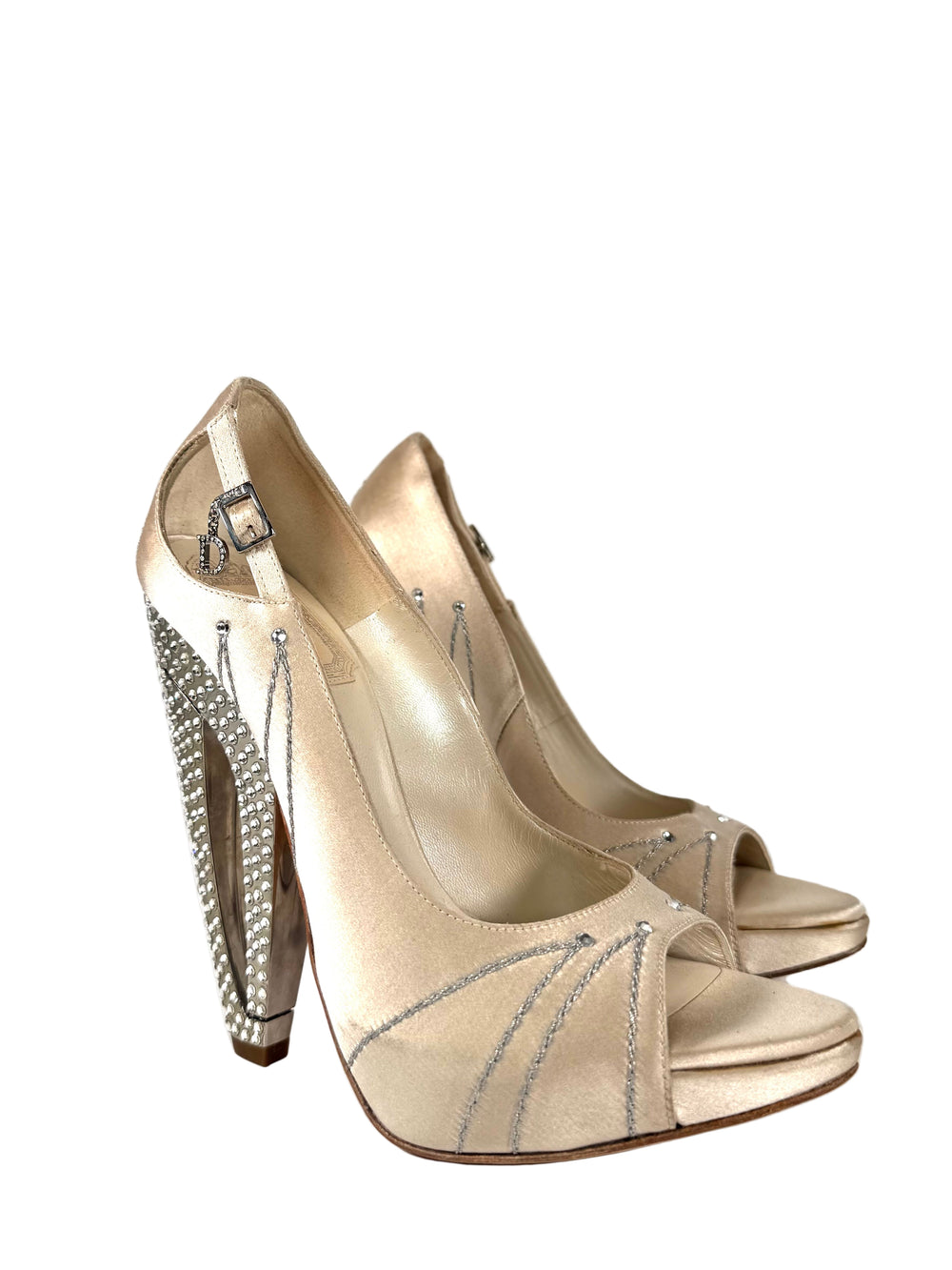SPRING 2008 RUNWAY SATIN RHINESTONE PUMPS