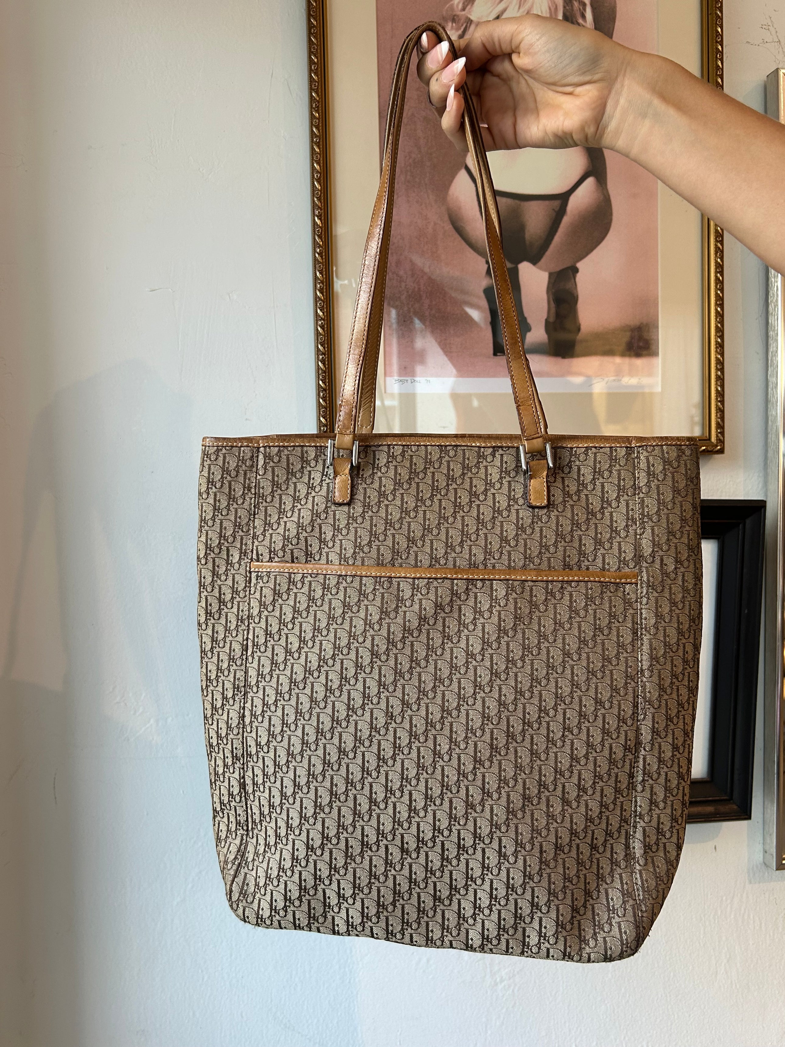 TAN MONOGRAM TOTE (AS IS - STRAP)