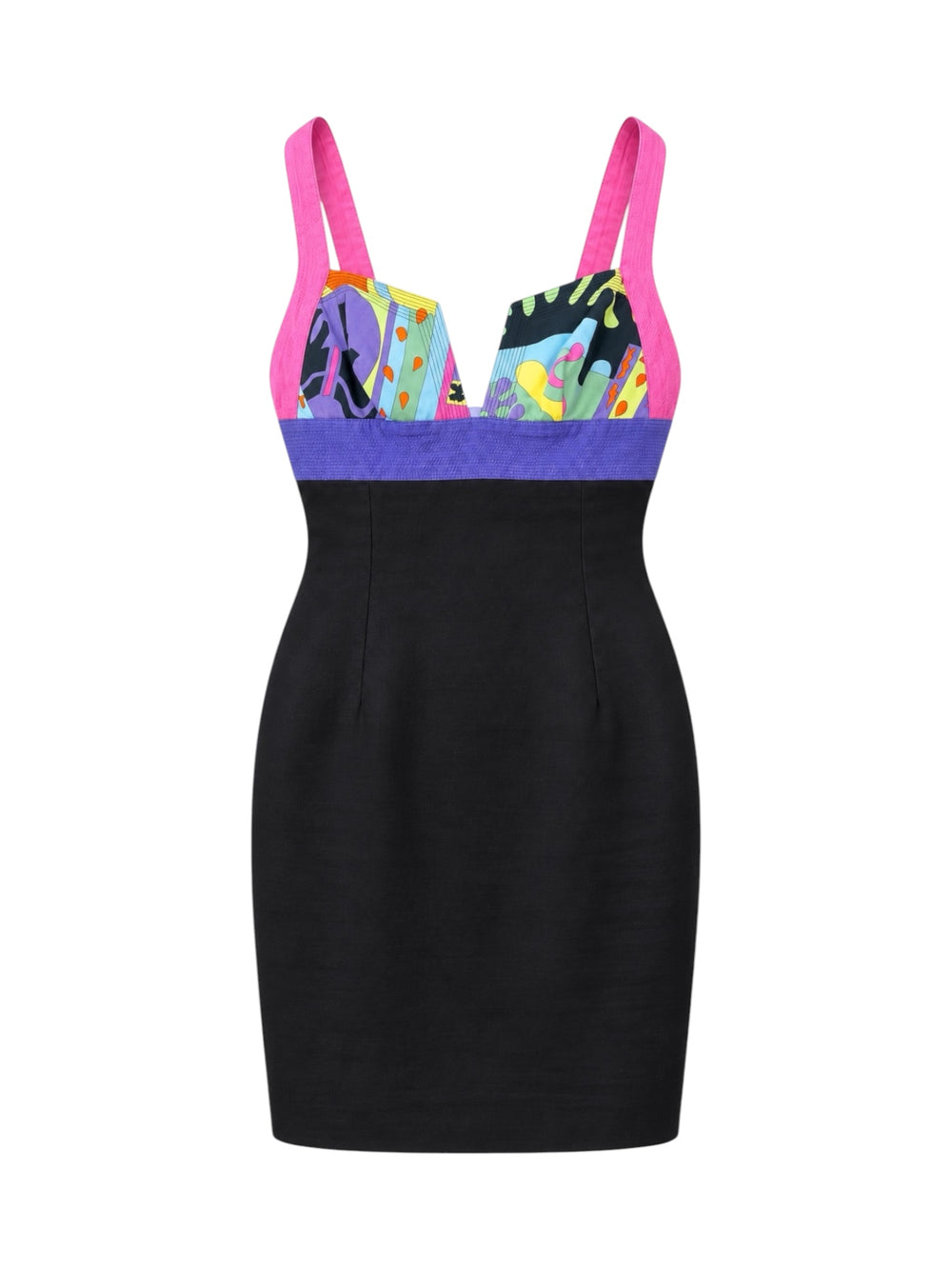 BLACK & MULTICOLOR BUSTIER BODYCON DRESS @SM