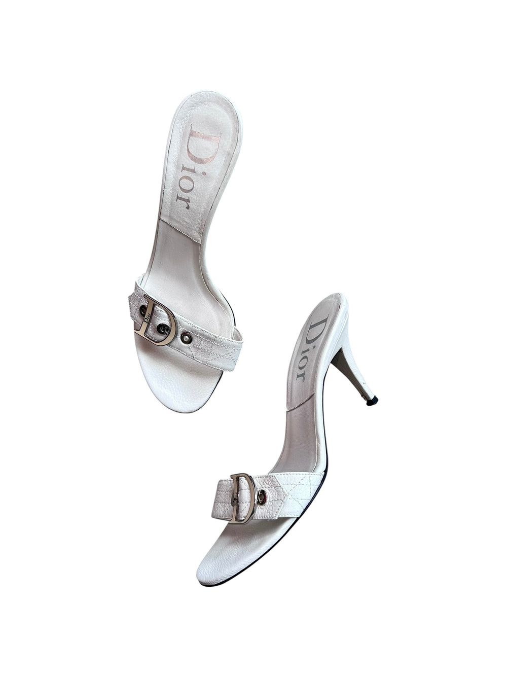 WHITE LEATHER D'TRICK MULES