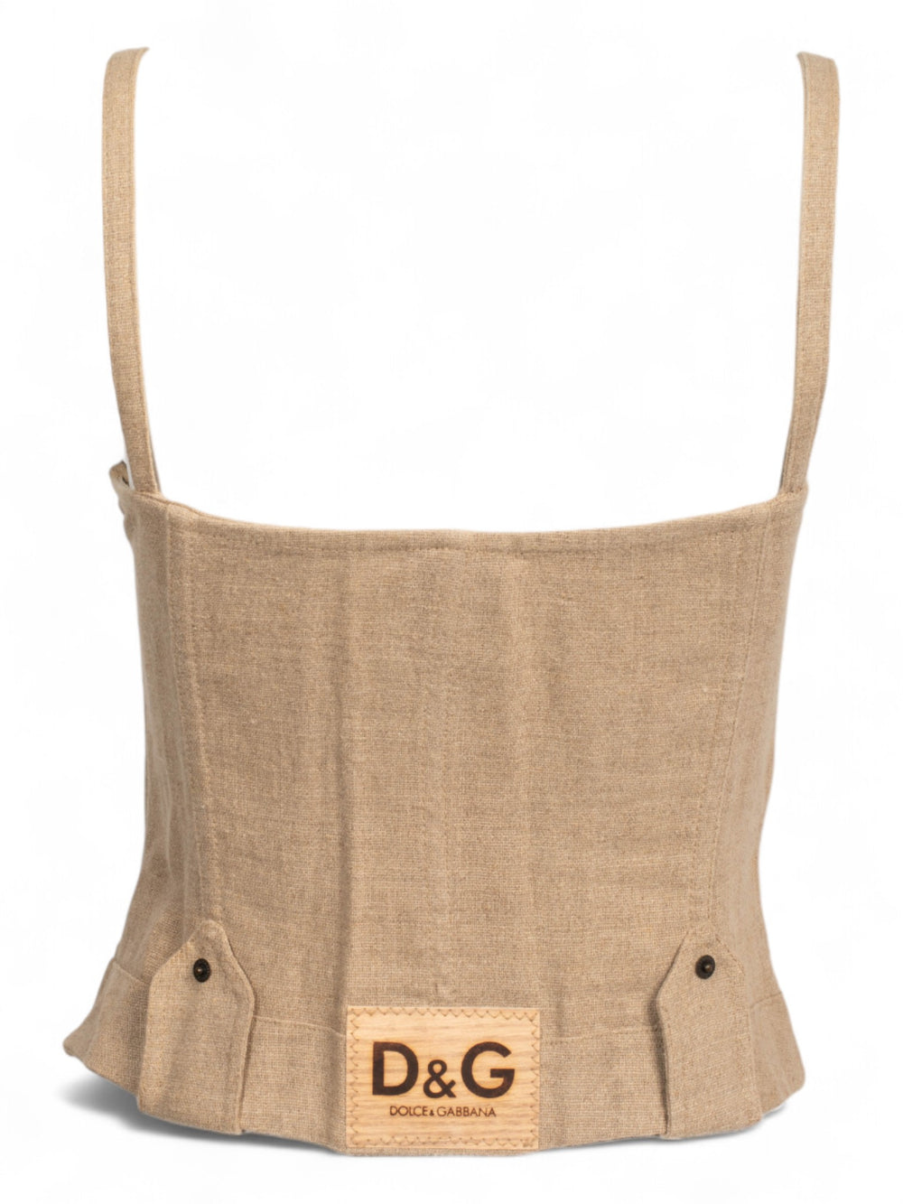 00S TAN LINEN CORSET TOP