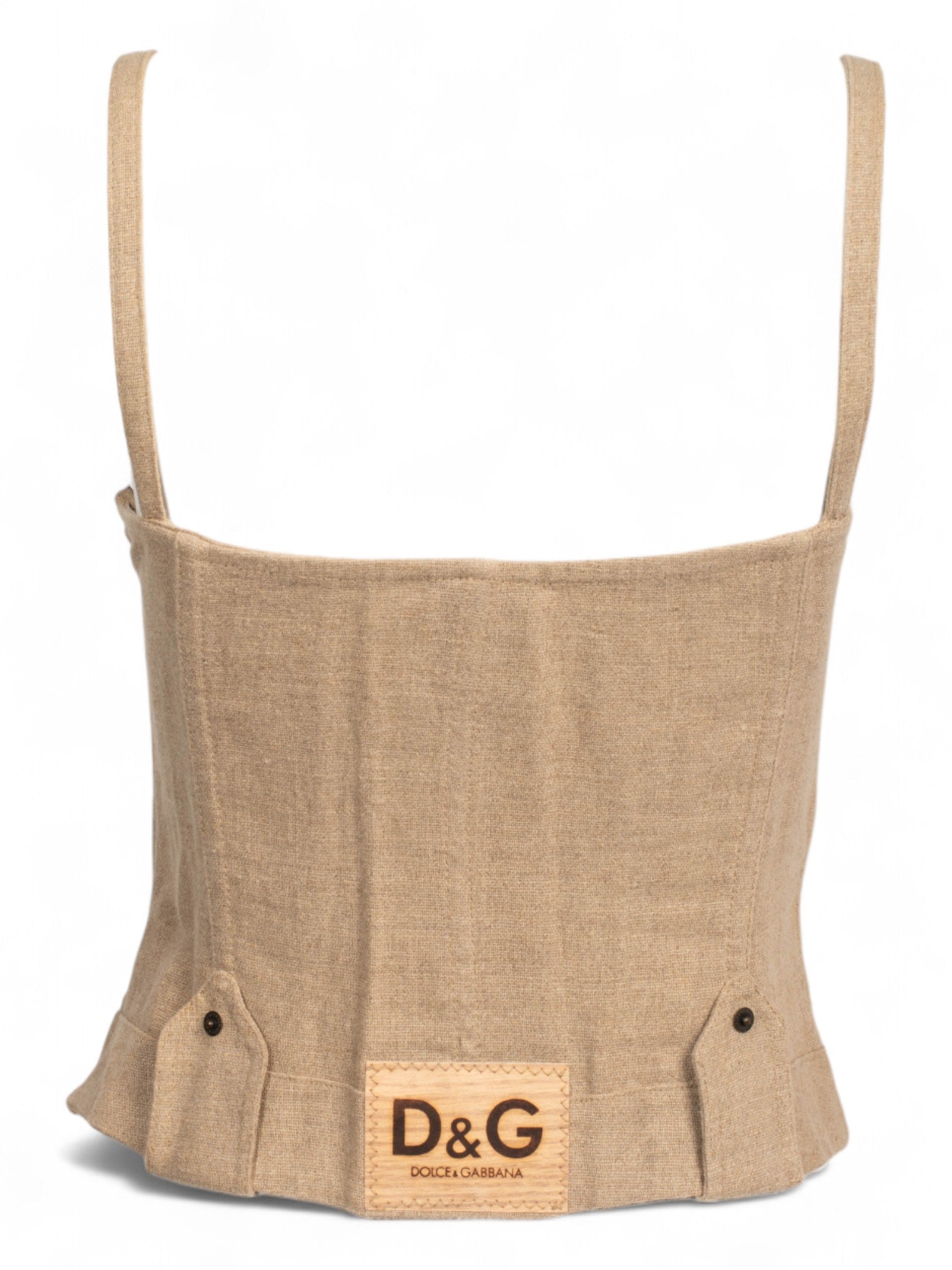 00S TAN LINEN CORSET TOP
