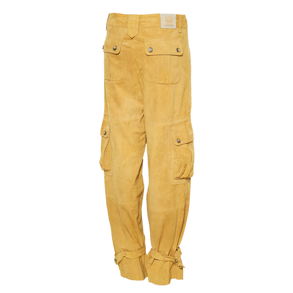 SUEDE TAN CARGO PANTS