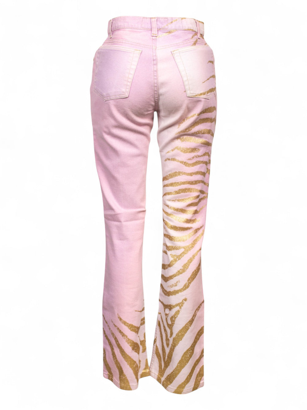 OMBRÉ PINK TIGER PRINT MID RISE JEANS