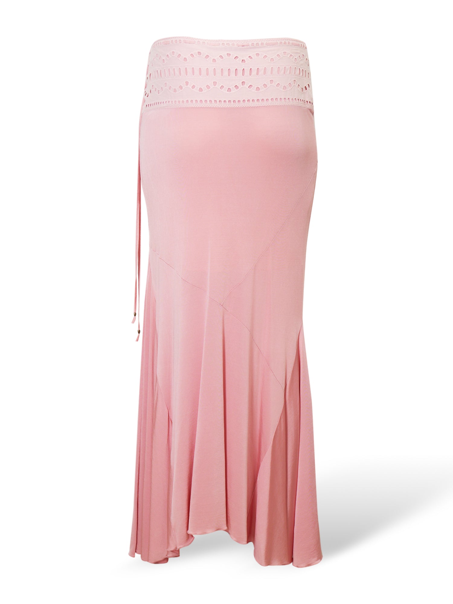 00s PINK MAXI SKIRT W PERFORATED WAISTBAND & CHARM