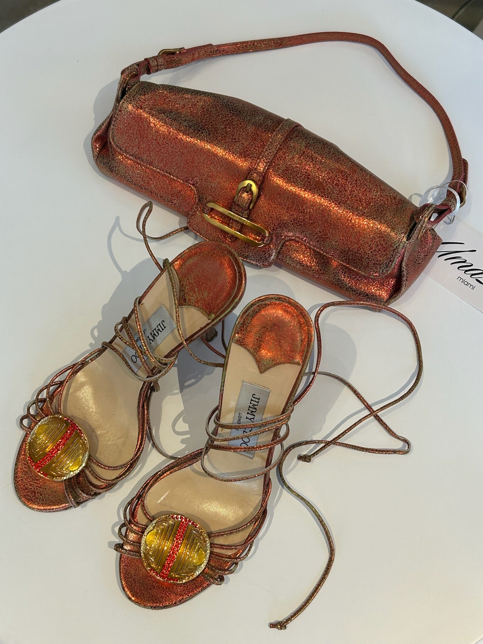 ORANGE METALLIC MINI PURSE