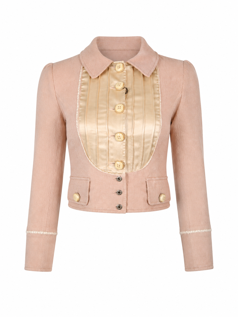 BABY PINK TUXEDO BIB BUTTON DOWN JACKET