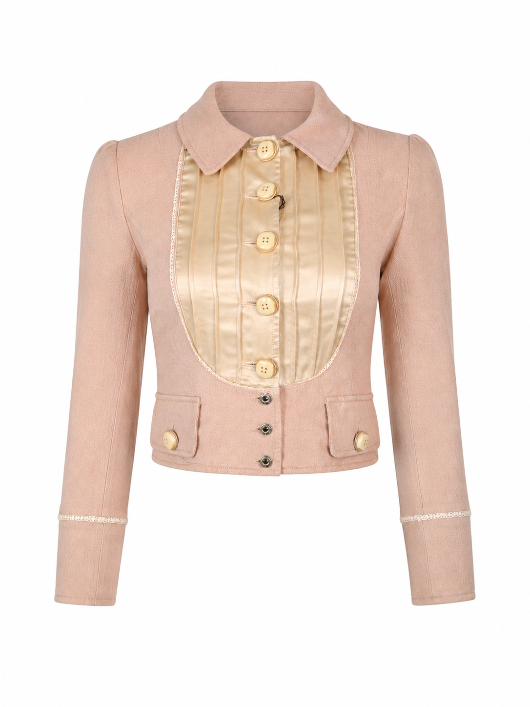 BABY PINK TUXEDO BIB BUTTON DOWN JACKET