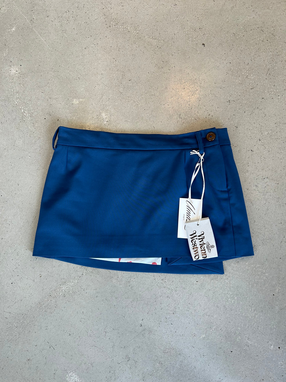 NAVY BLUE TAILORED MINI SKIRT