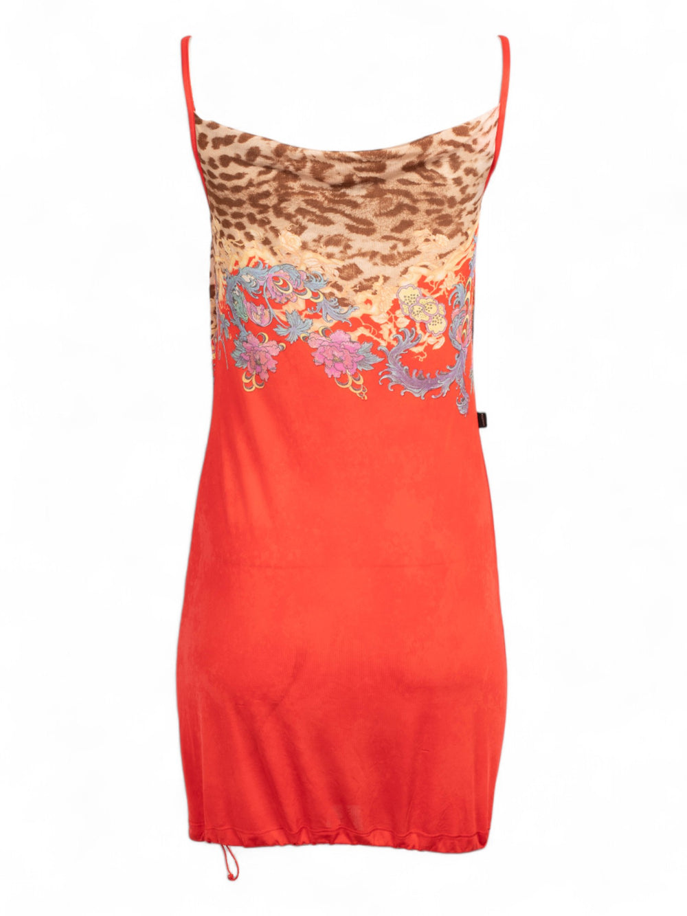 ORANGE CHEETAH BROCADE PRINT DRESS