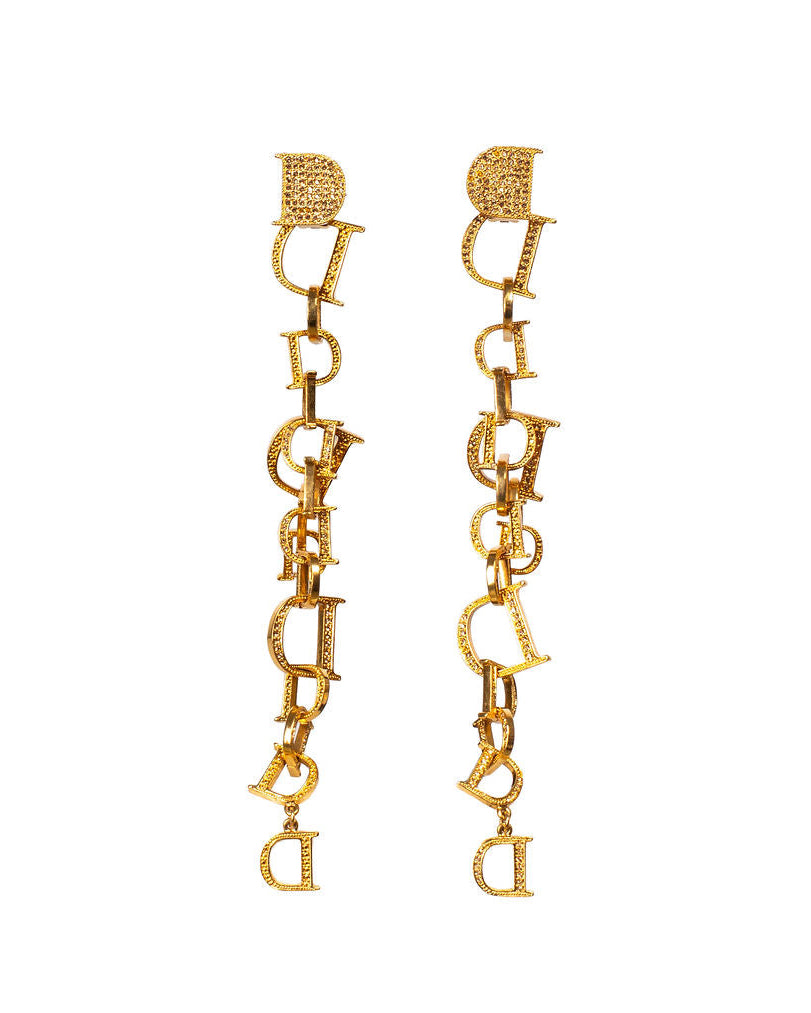 RARE GOLD MULTI 'D' DROP EARRINGS @SAMMIE