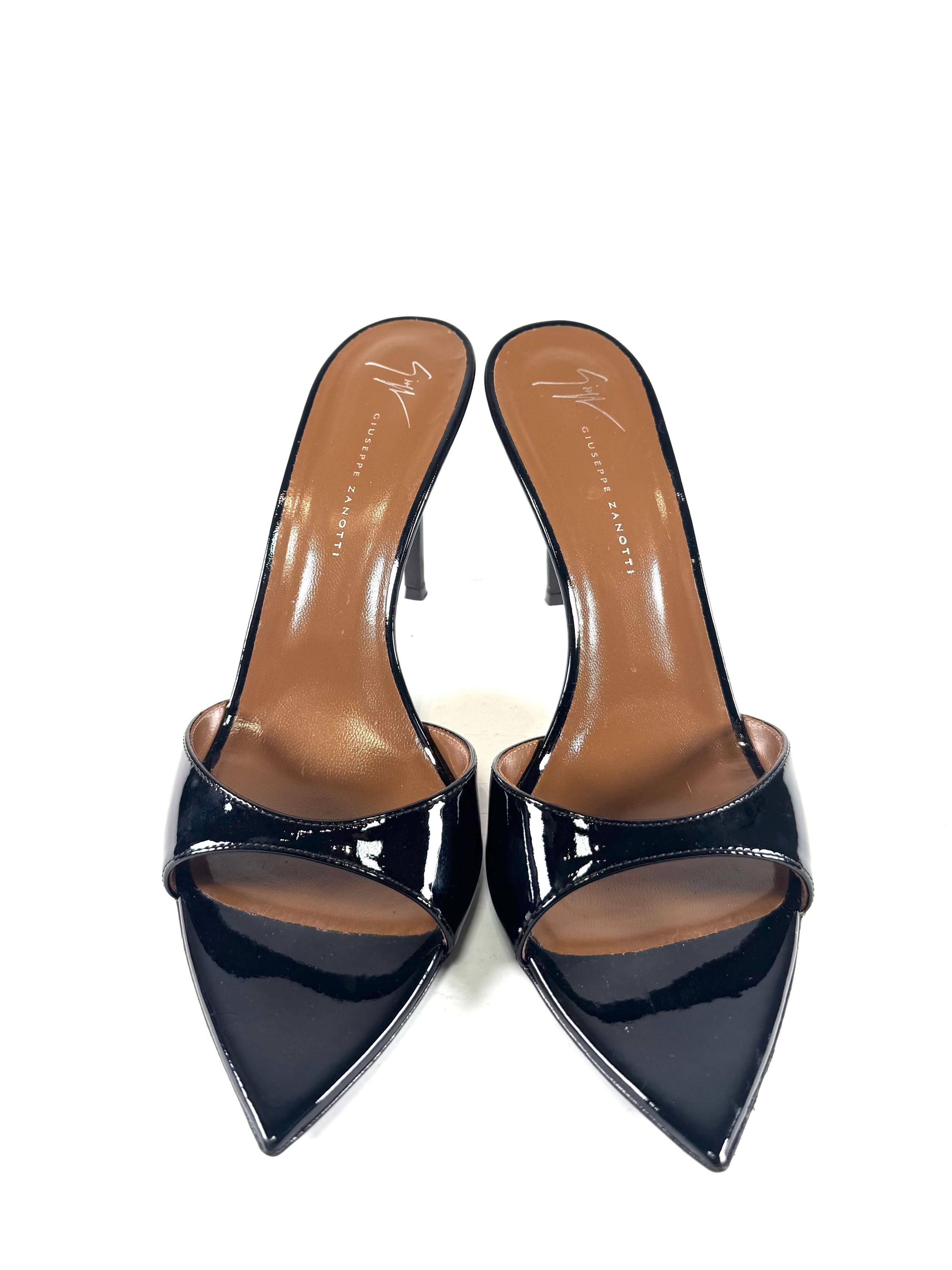 BLACK POINTED TOE SANDAL MULES (NWB)