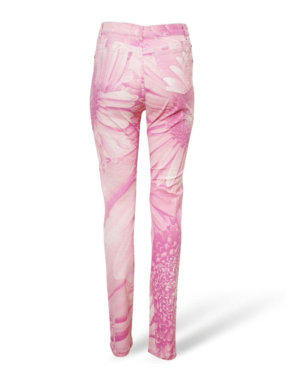 SS00 PINK SUNFLOWER PRINTED JEANS