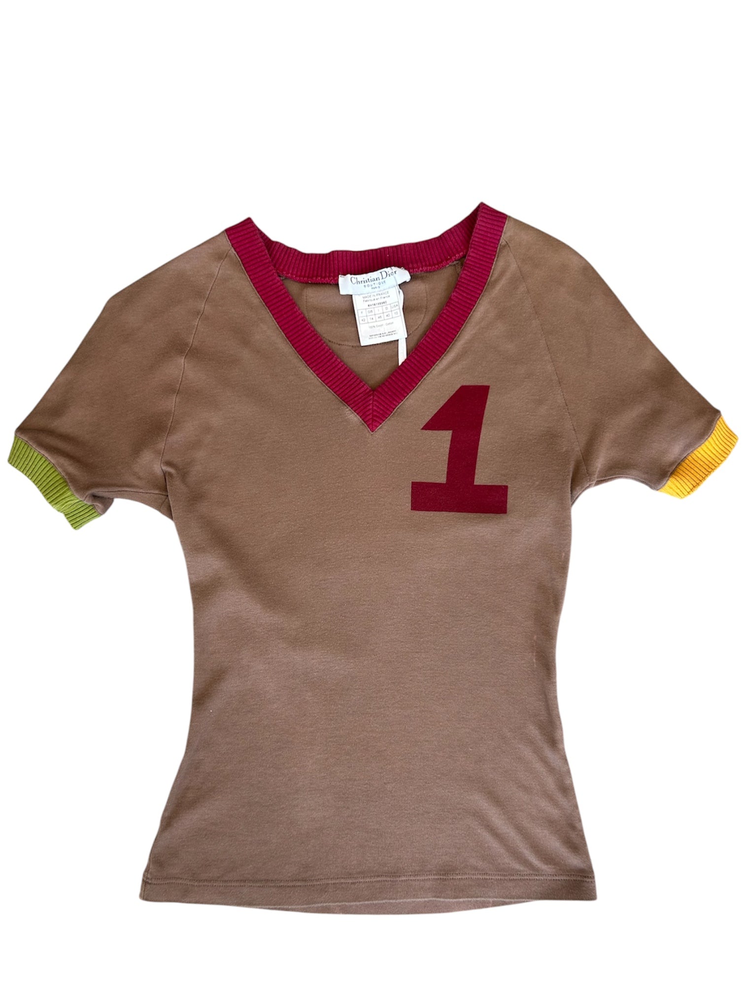 FW04 BROWN RASTA VNECK TOP
