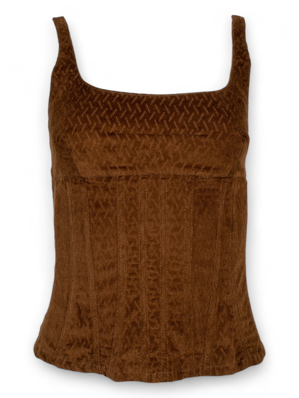 BROWN CORDUROY BUSTIER