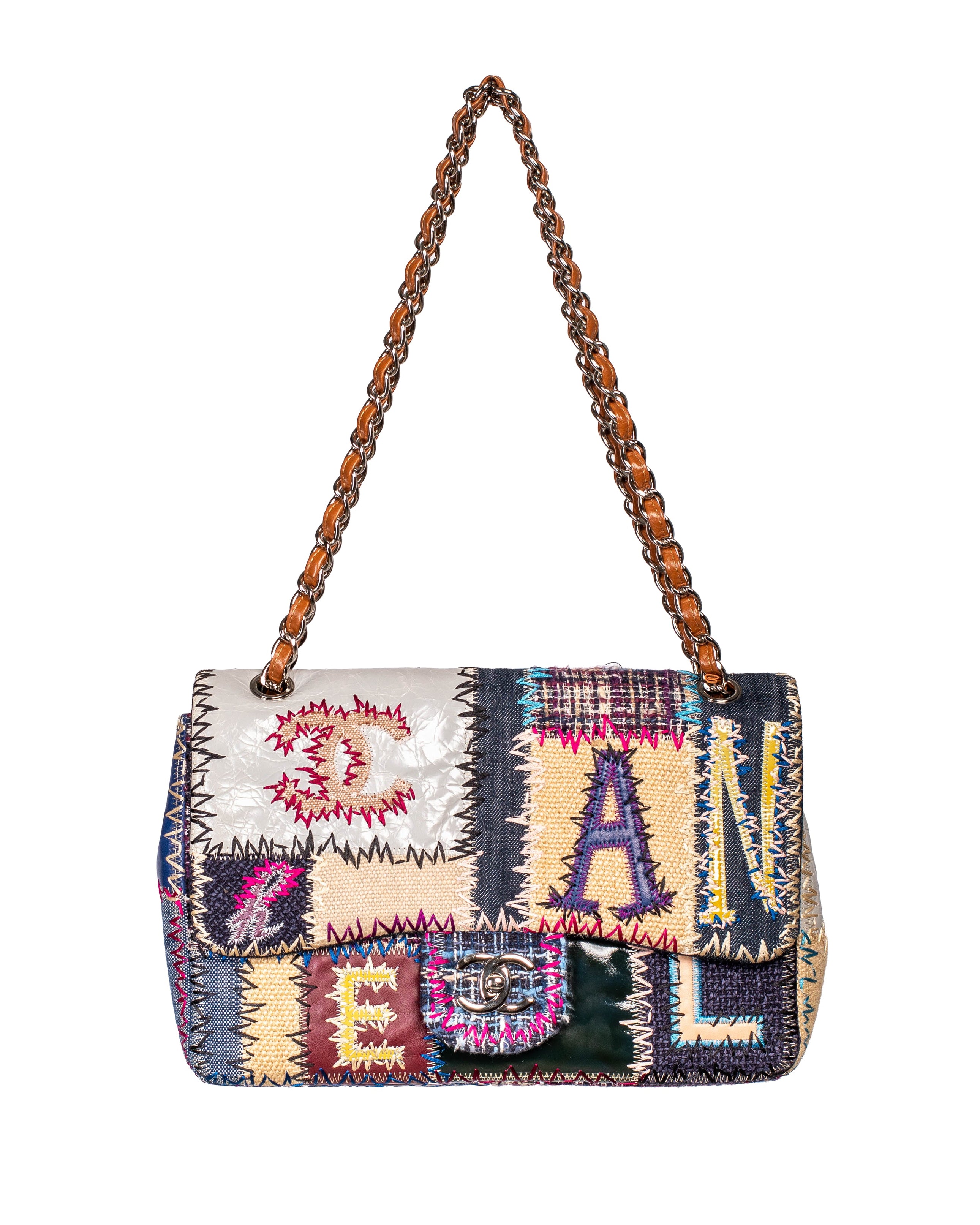 2015 COLLECTIBLE BLUE JUMBO PATCHWORK BAG