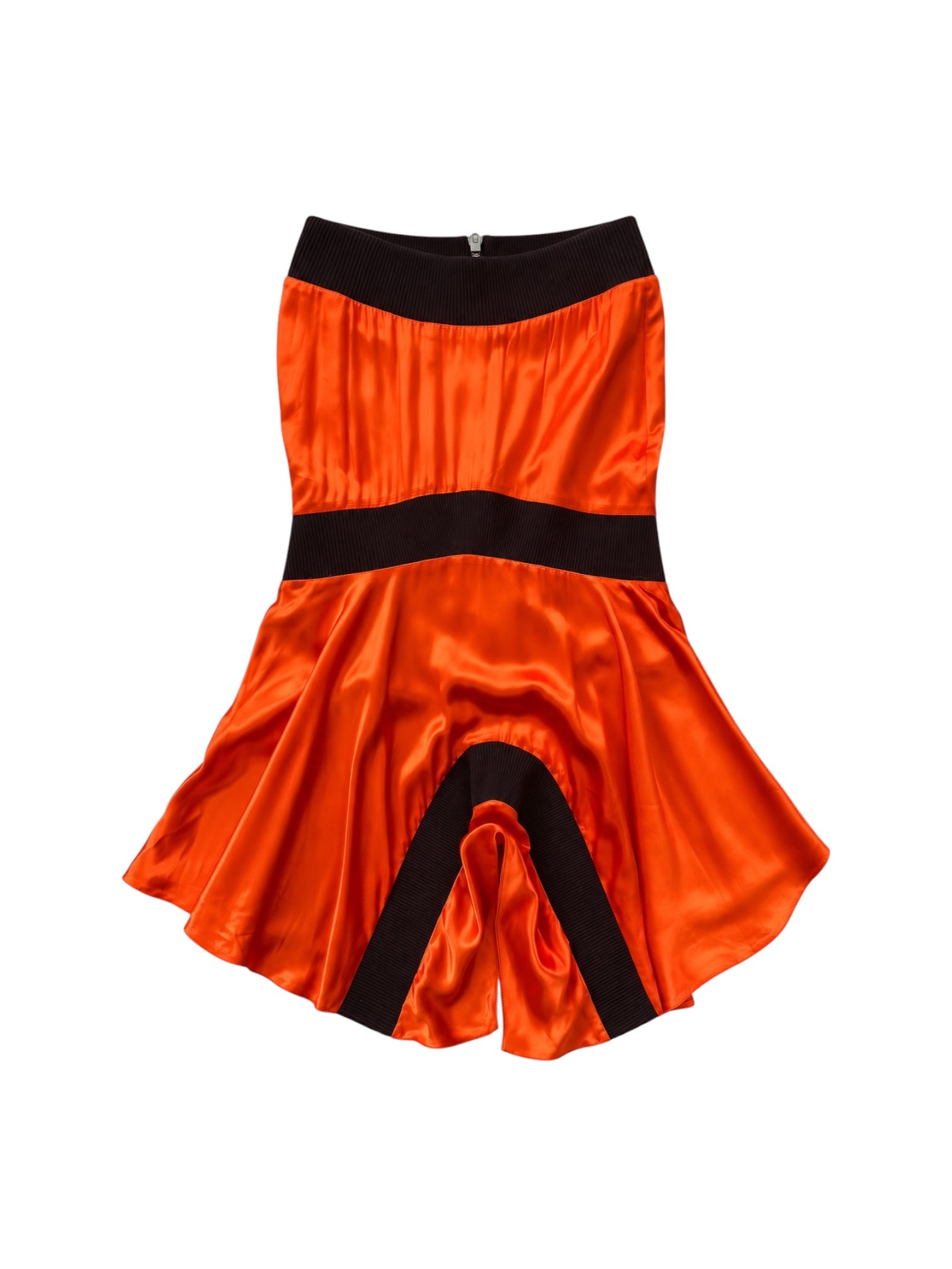 SS22 "SHOW 16 PROTO 2" ORANGE/BROWN RIBBED MIDI SKIRT