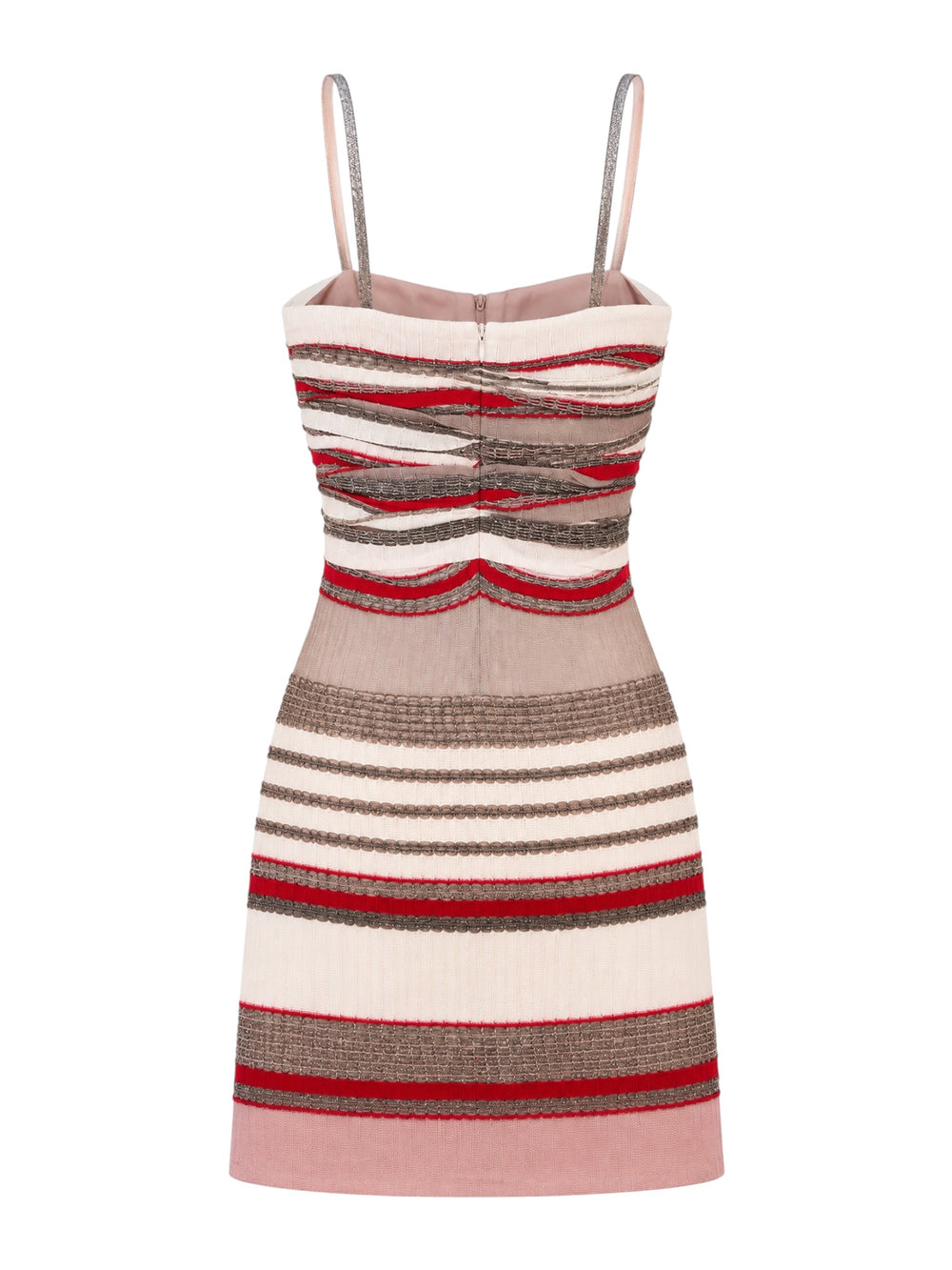 RED & PINK SPARKLE STRIPED MINI DRESS (NWT)