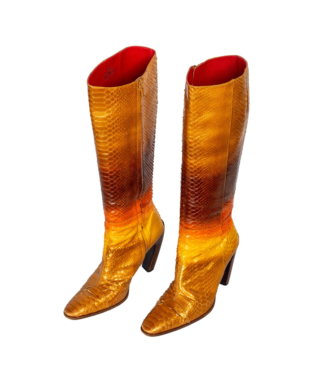 PYTHON ORANGE OMBRÉ BOOTS