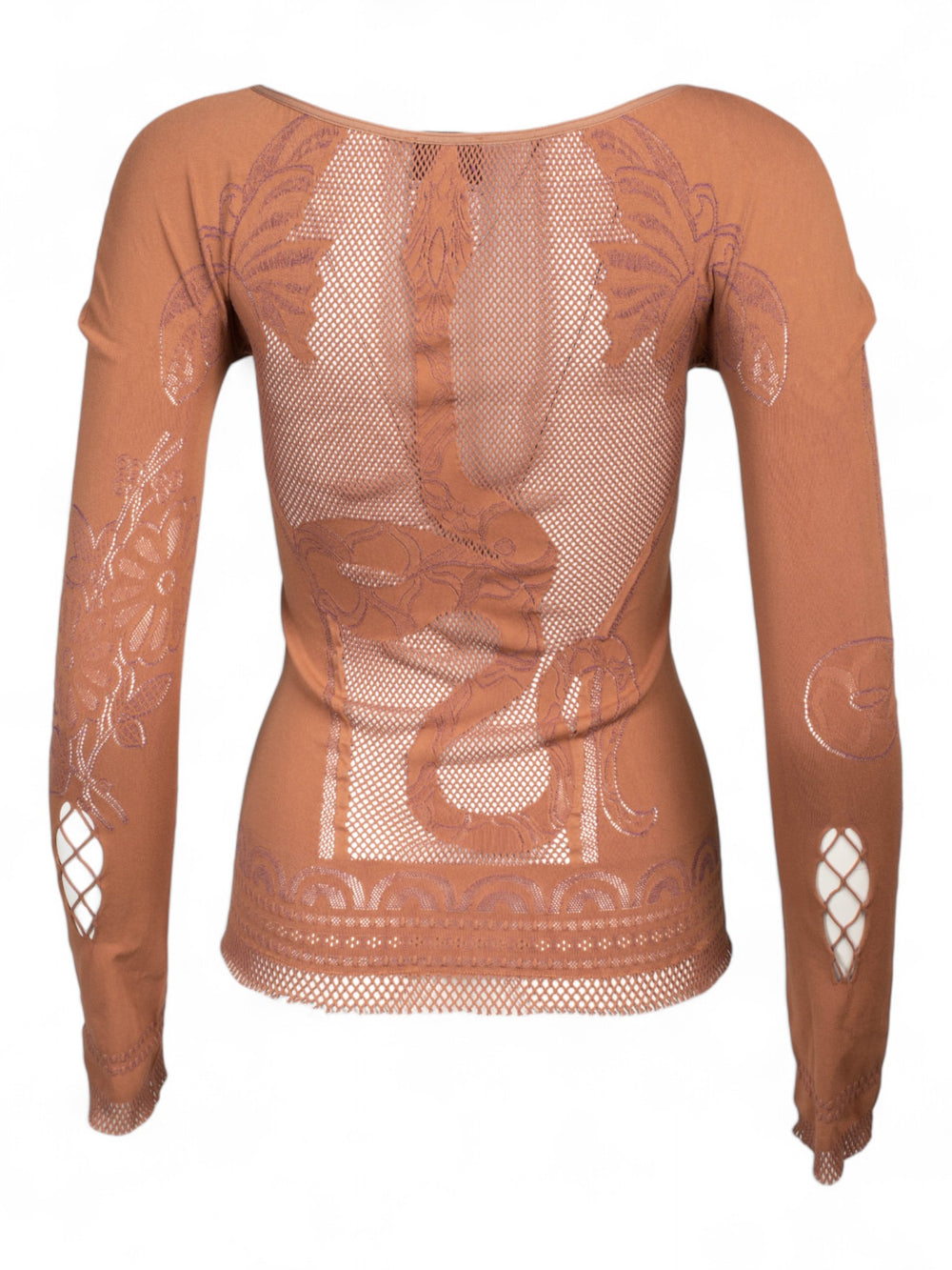 MAUVE FISHNET LONG SLEEVE TOP