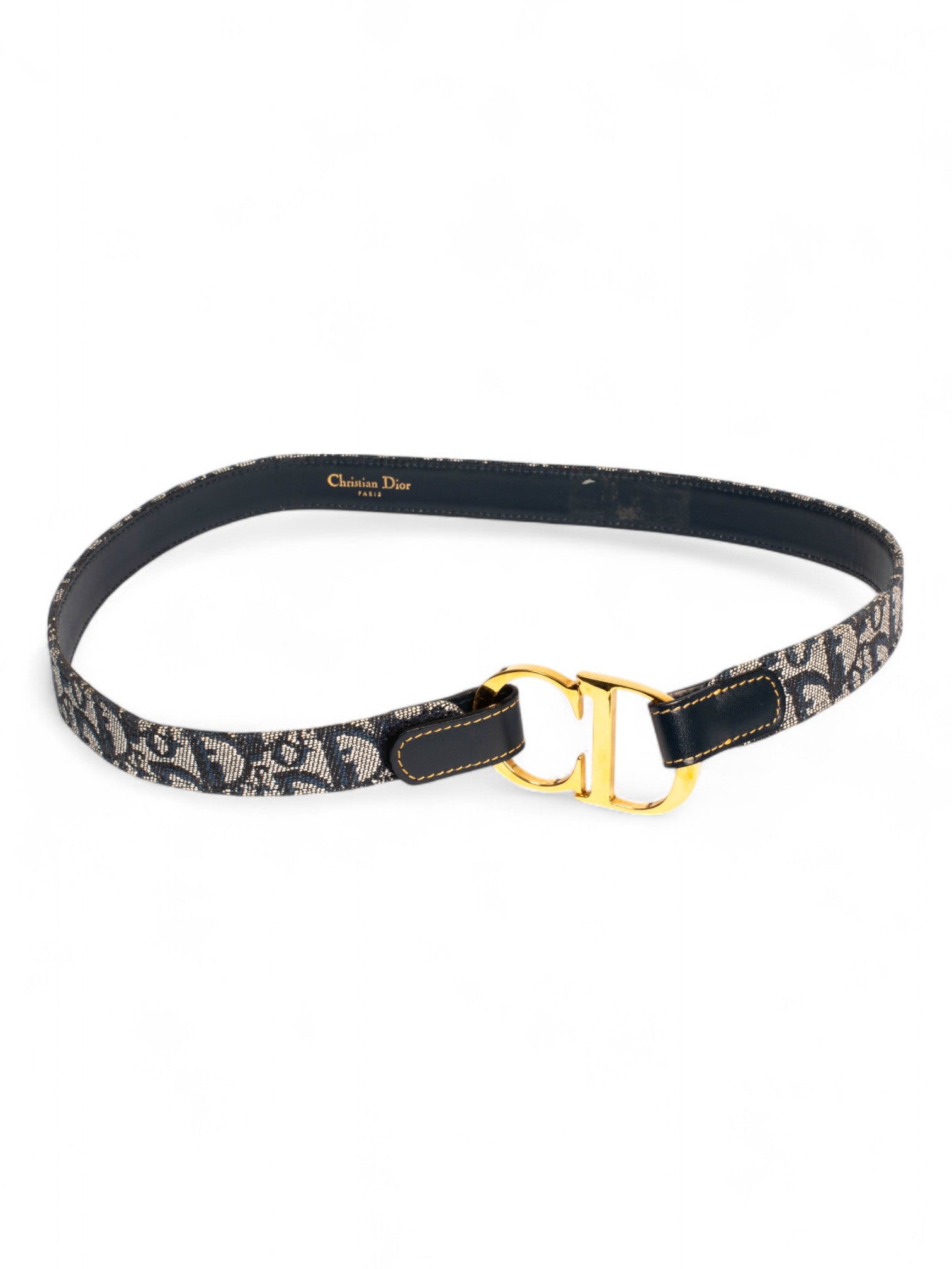 VINTAGE NAVY TROTTER MONOGRAM "CD" BELT