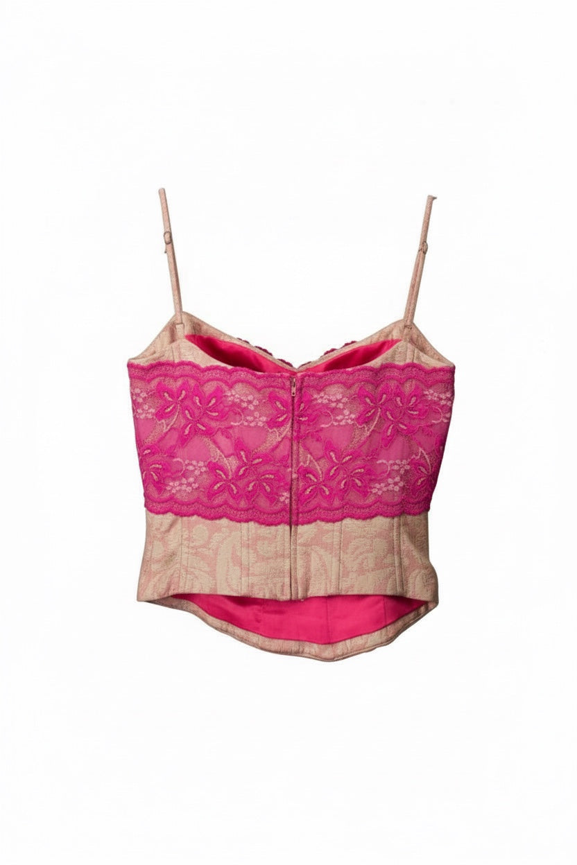 00'S PINK LACE BUSTIER