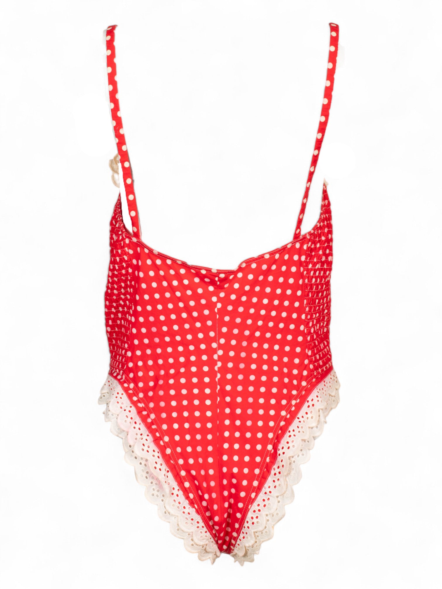 POLKADOT 1PC W EYELET LACE TRIM