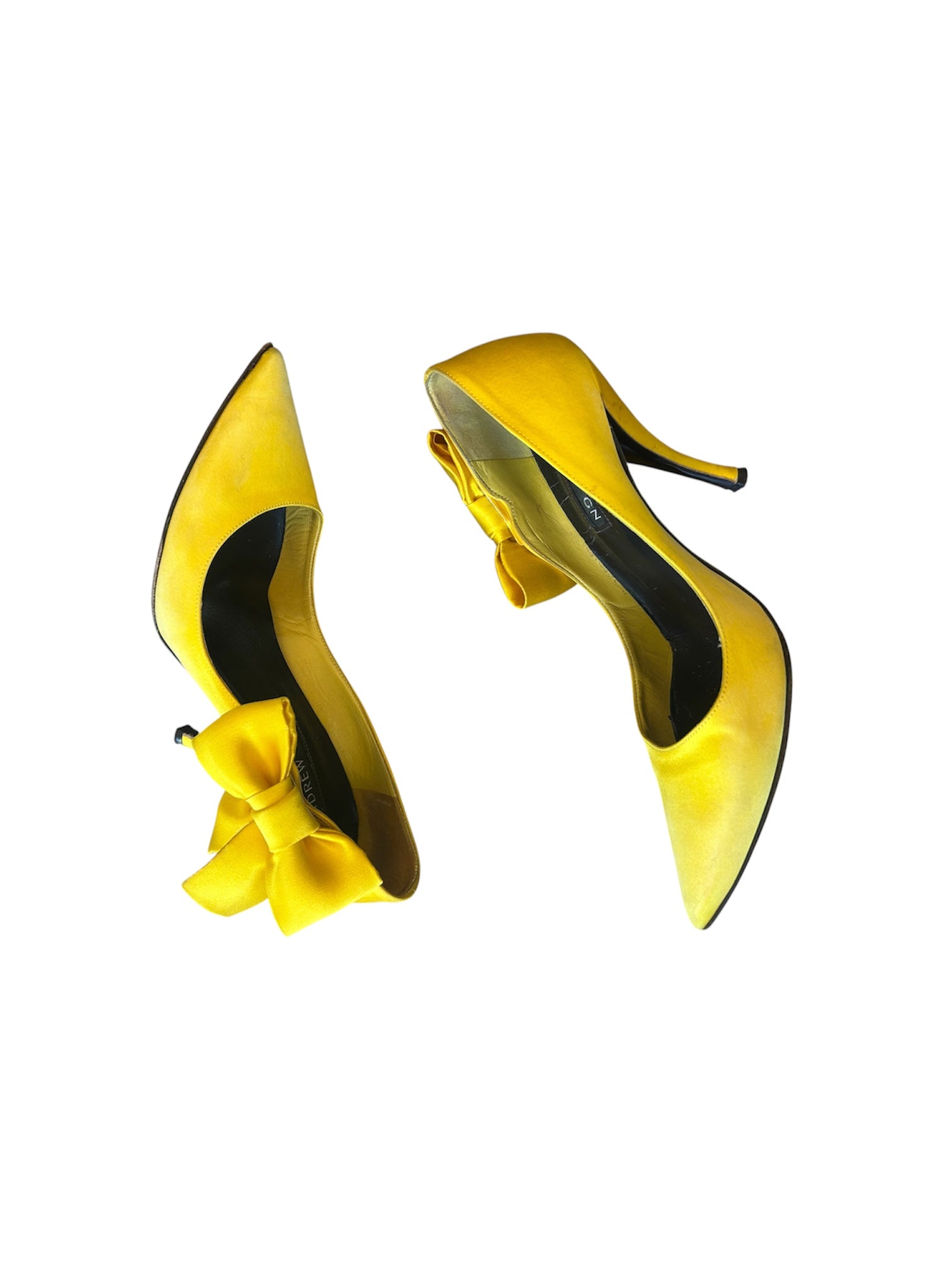 YELLOW SATIN BOW HEELS @JKOVA