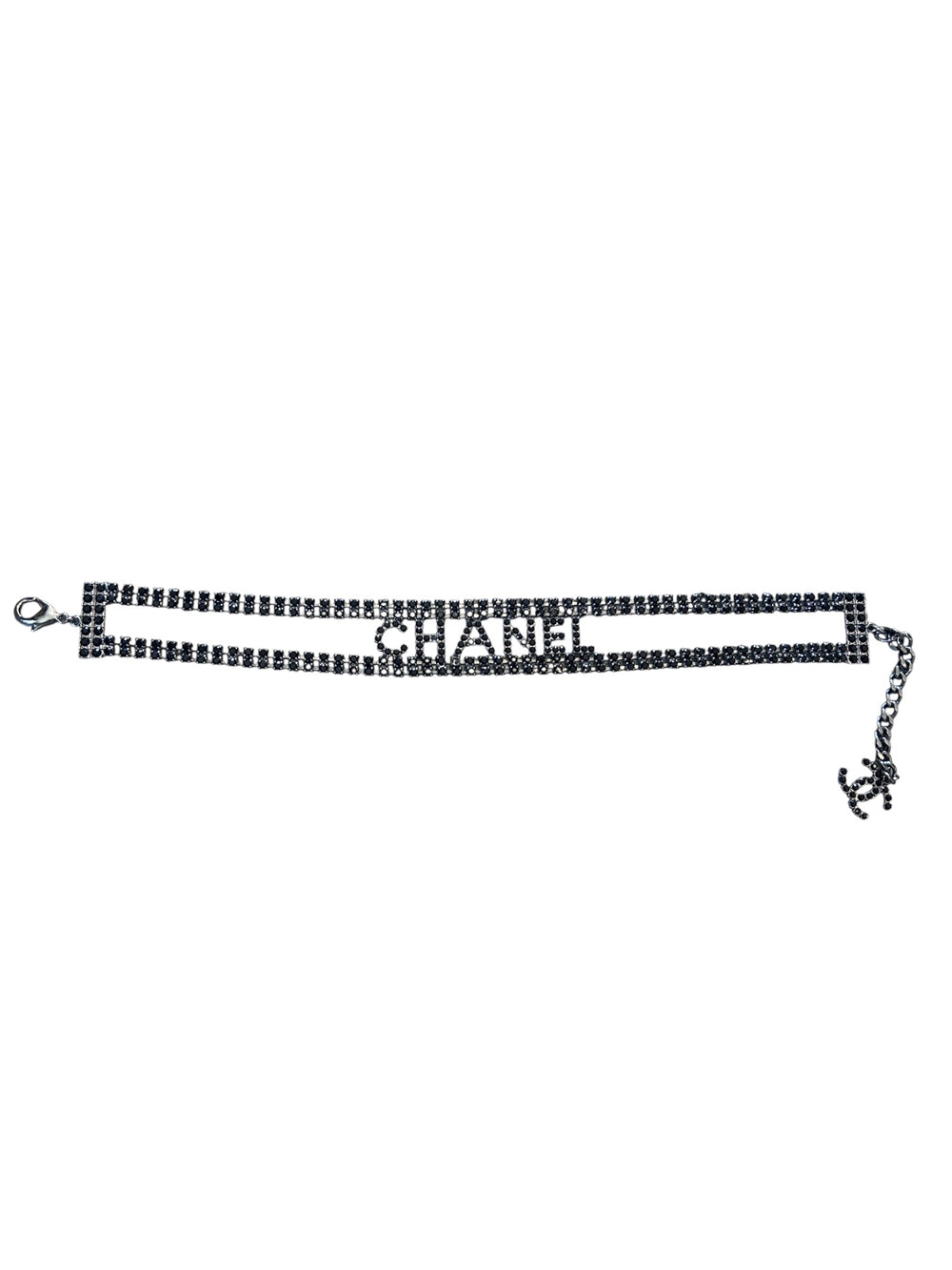 SS2018 BLACK RHINESTONE CHOKER @CREV