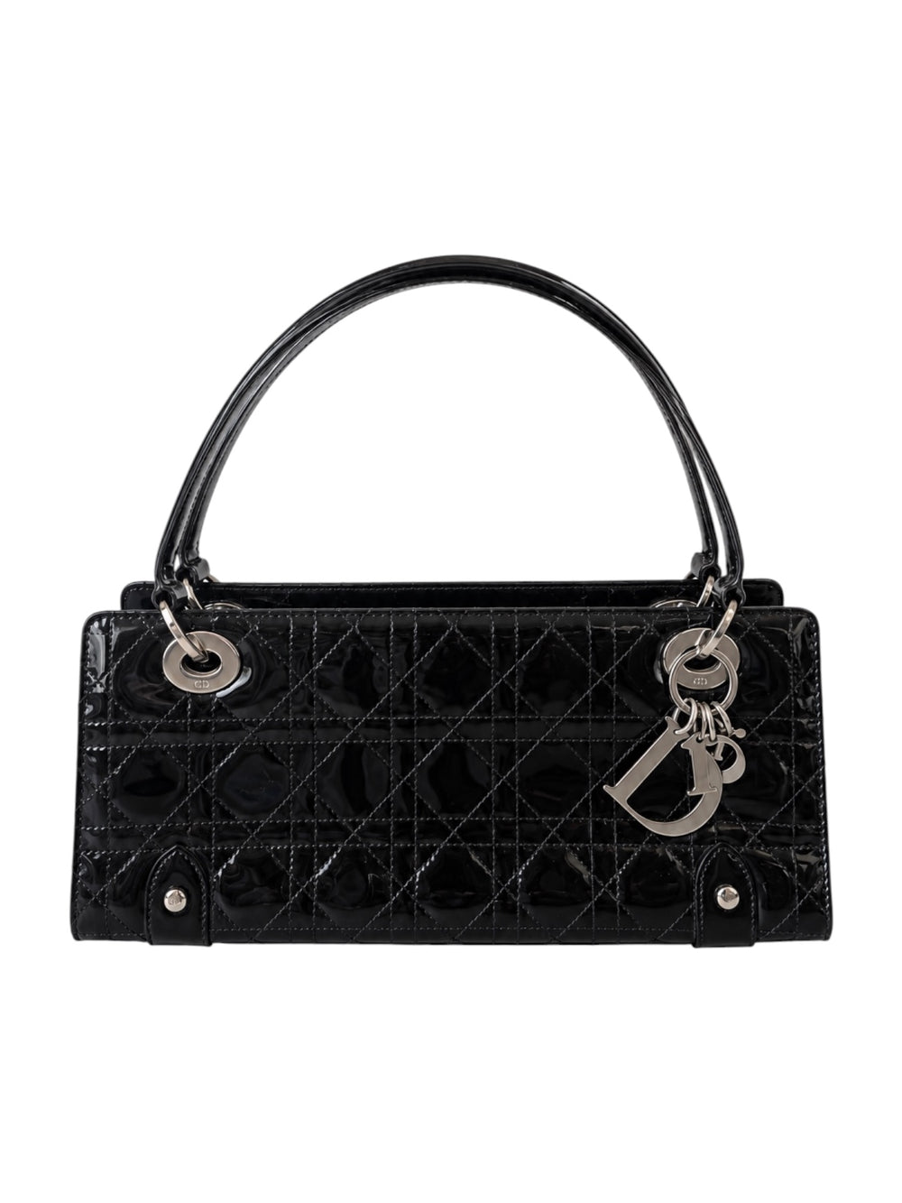 05' PATENT LEATHER EAST WEST BAG W LOCK & KEY (AS IS) @SM