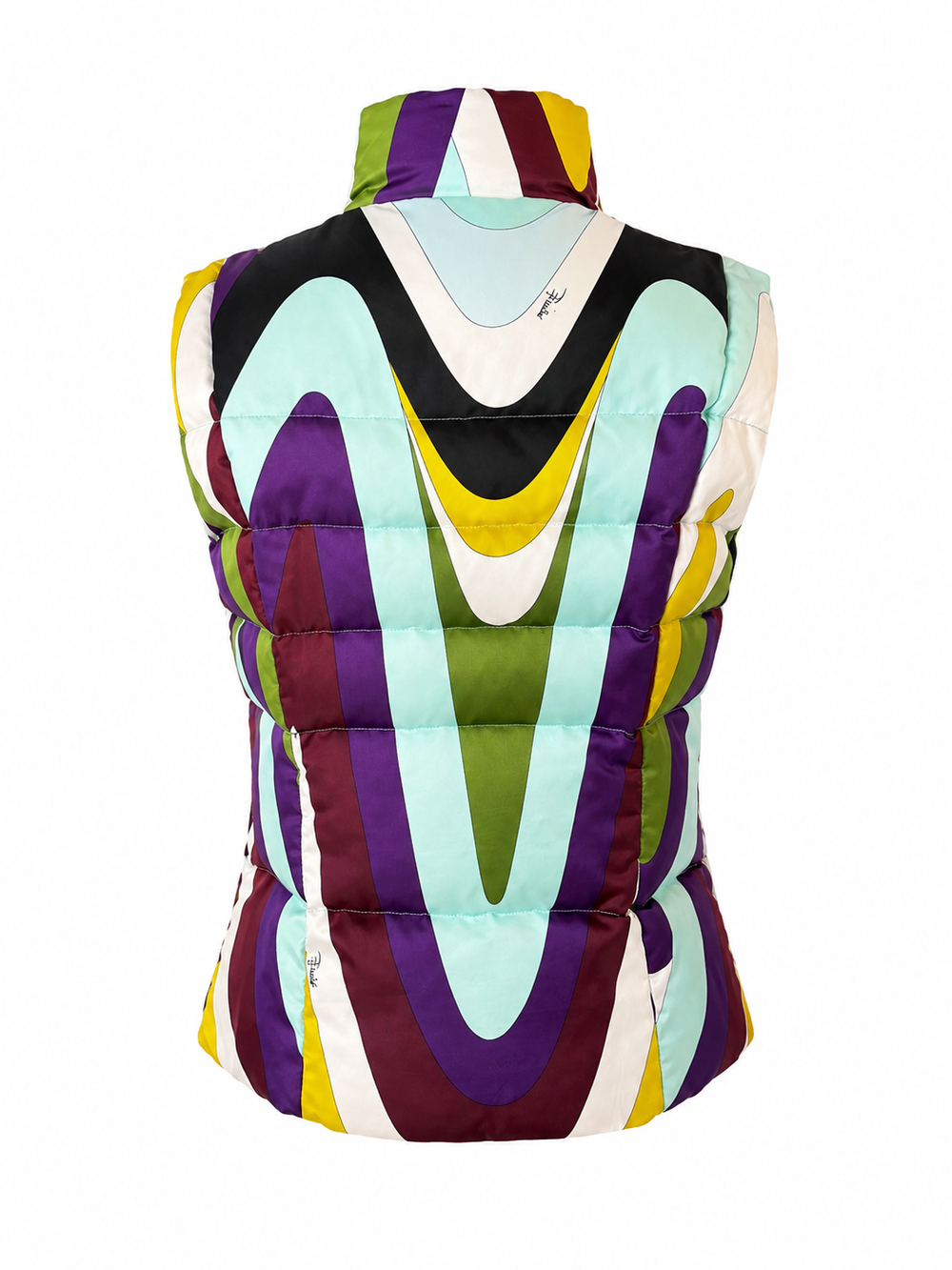 90S PURPLE/GREEN CLASSIC PRINTED PUFFER VEST