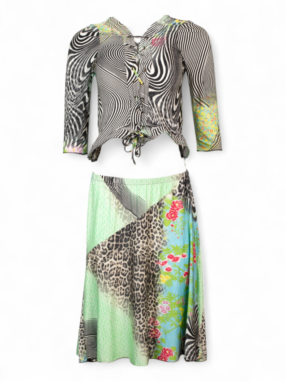 *ULV RECONSTRUCTED* ANIMAL PRINTED FLORAL 2PC SET