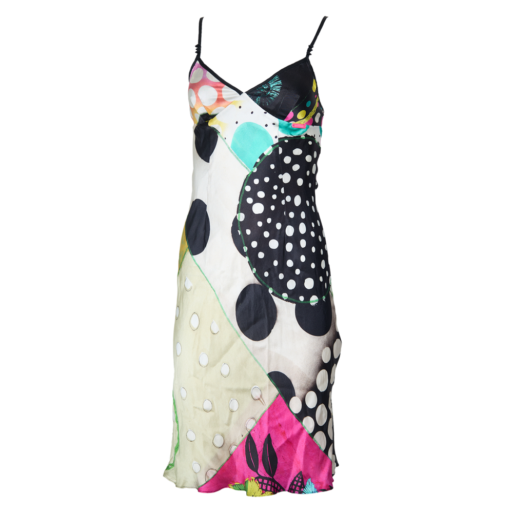 90S SILK POLKA DOT MULTICOLOR DRESS