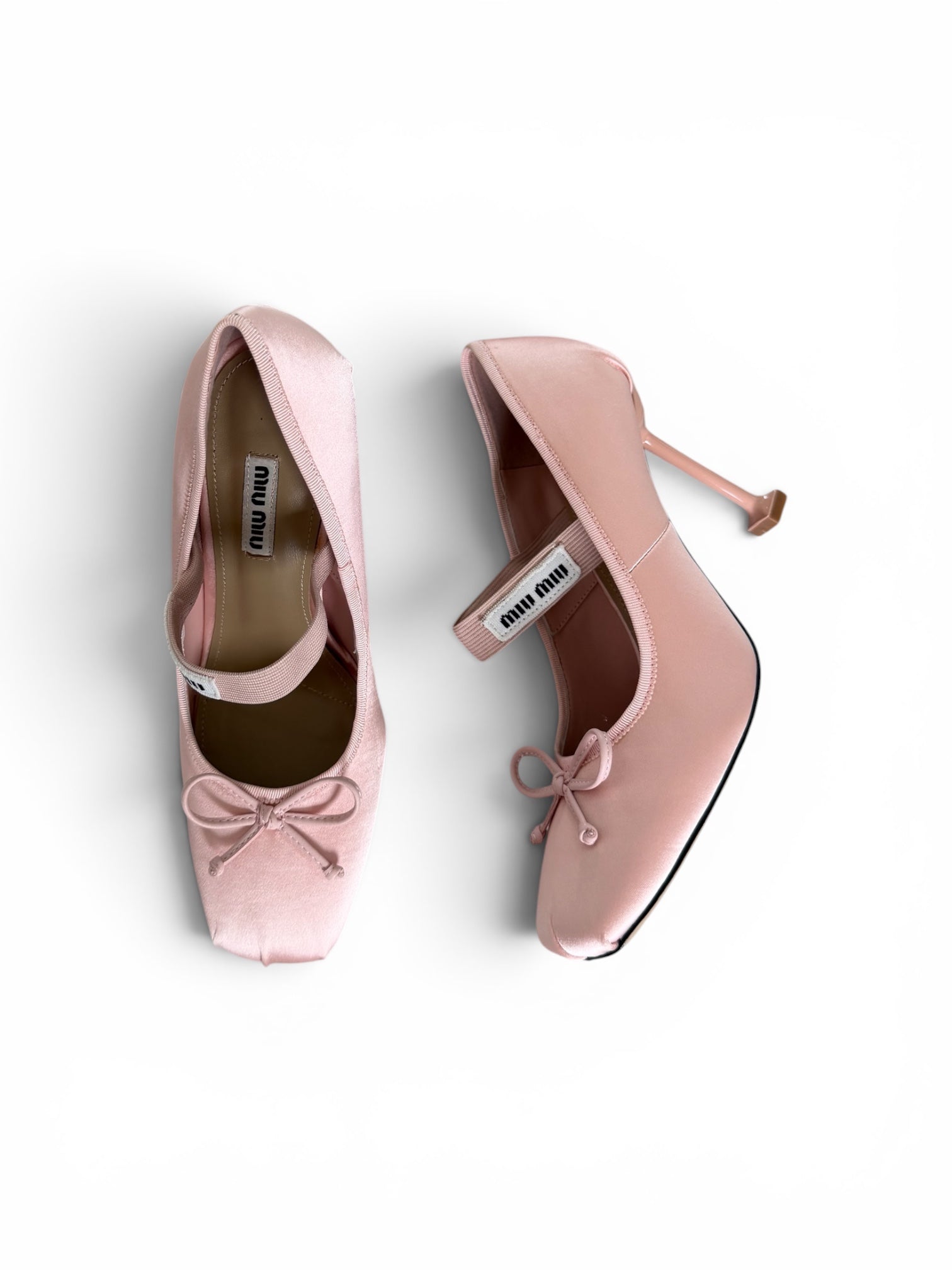 BABY PINK SATIN BALLET HEELS (W BOX)